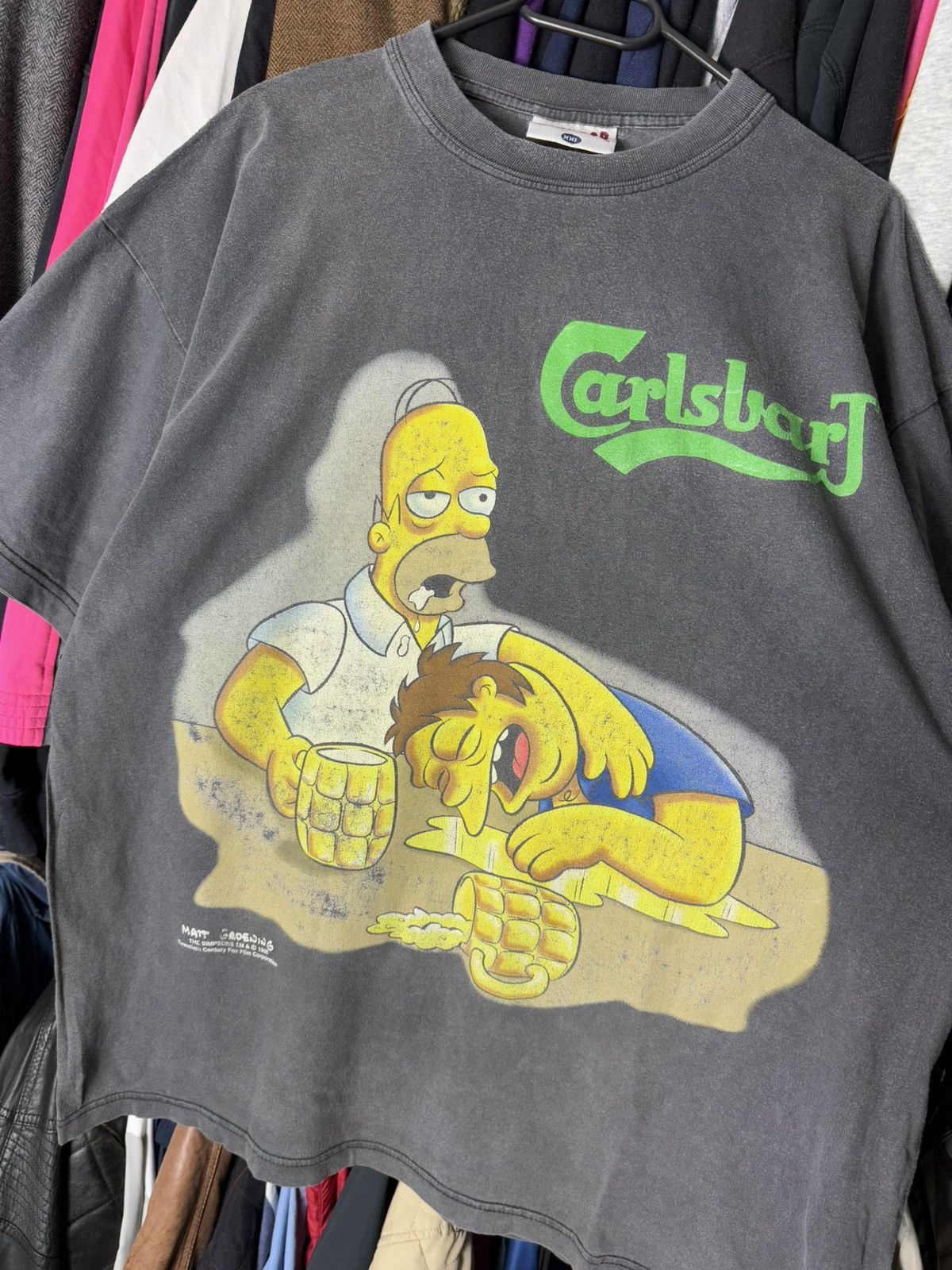 The Simpsons × Vintage Vintage The Simpson 1996 Carlsberg Redwood 90s Tshirt Washed Size US XXL / EU 58 / 5 - 2 Thumbnail