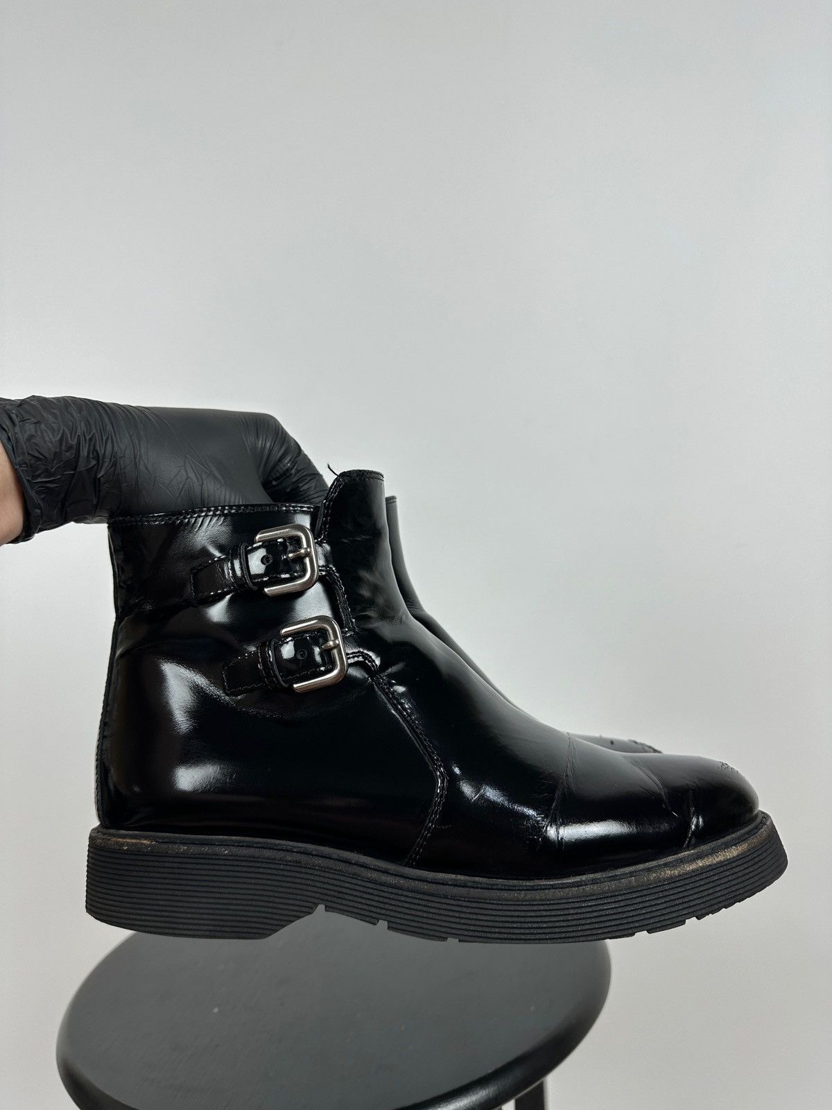 Prada Women’s Prada Black Patent Leather Ankle Boots Size US 9.5 / IT 39.5 - 11 Thumbnail