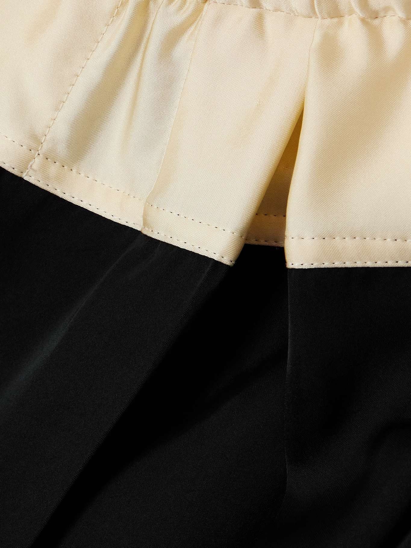Jil Sander o1mt1gz0625 Satin Pants in Black/Cream Size 26" / US 2 / IT 38 - 3 Thumbnail