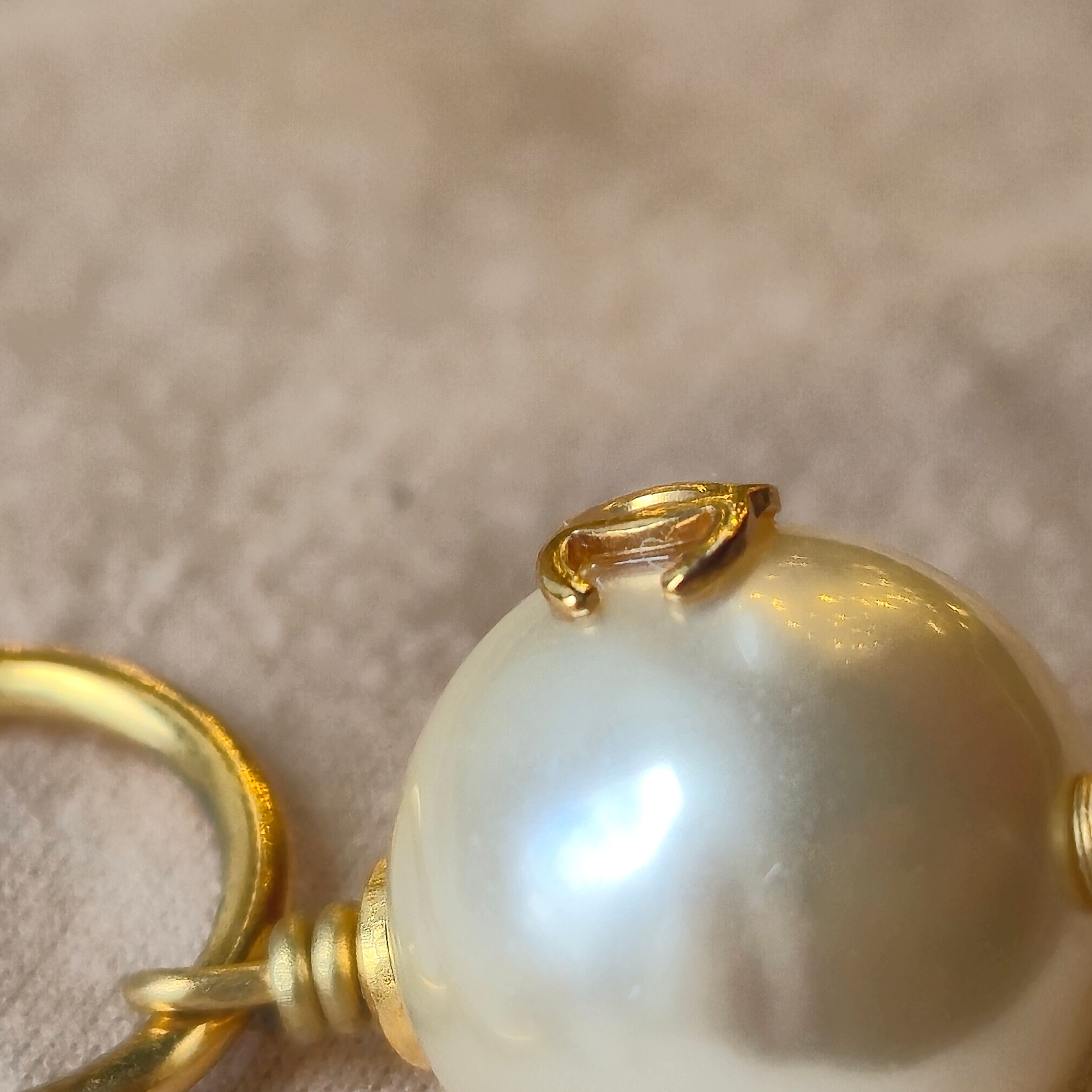 Chanel Chanel Gold Pearl Drop Mini Hoop Earrings Size ONE SIZE - 5 Thumbnail