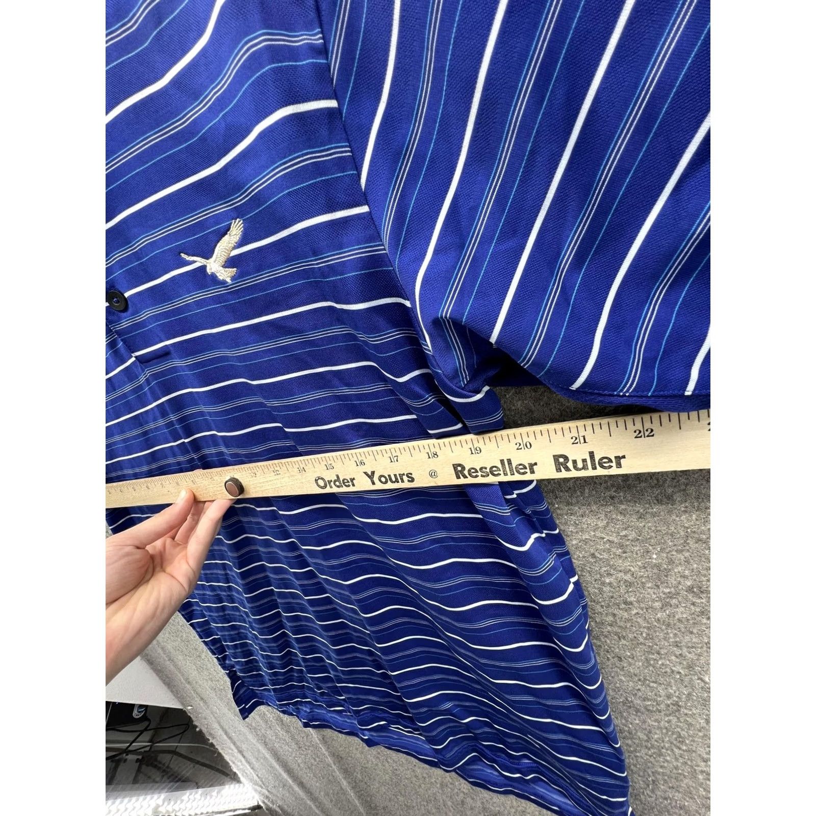 Adidas Adidas Climacool Polo Shirt Mens Medium Blue Stripe Golf Performance Shirt Size US M / EU 48-50 / 2 - 3 Thumbnail