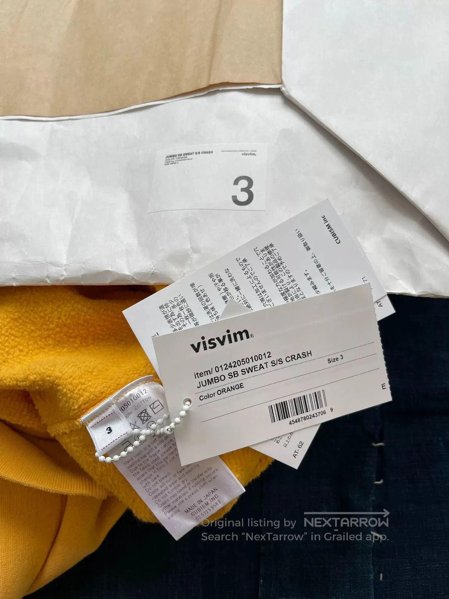 Visvim VISVIM Jumbo SB Sweatshirt in Yellow. Size US L / EU 52-54 / 3 - 9 Thumbnail
