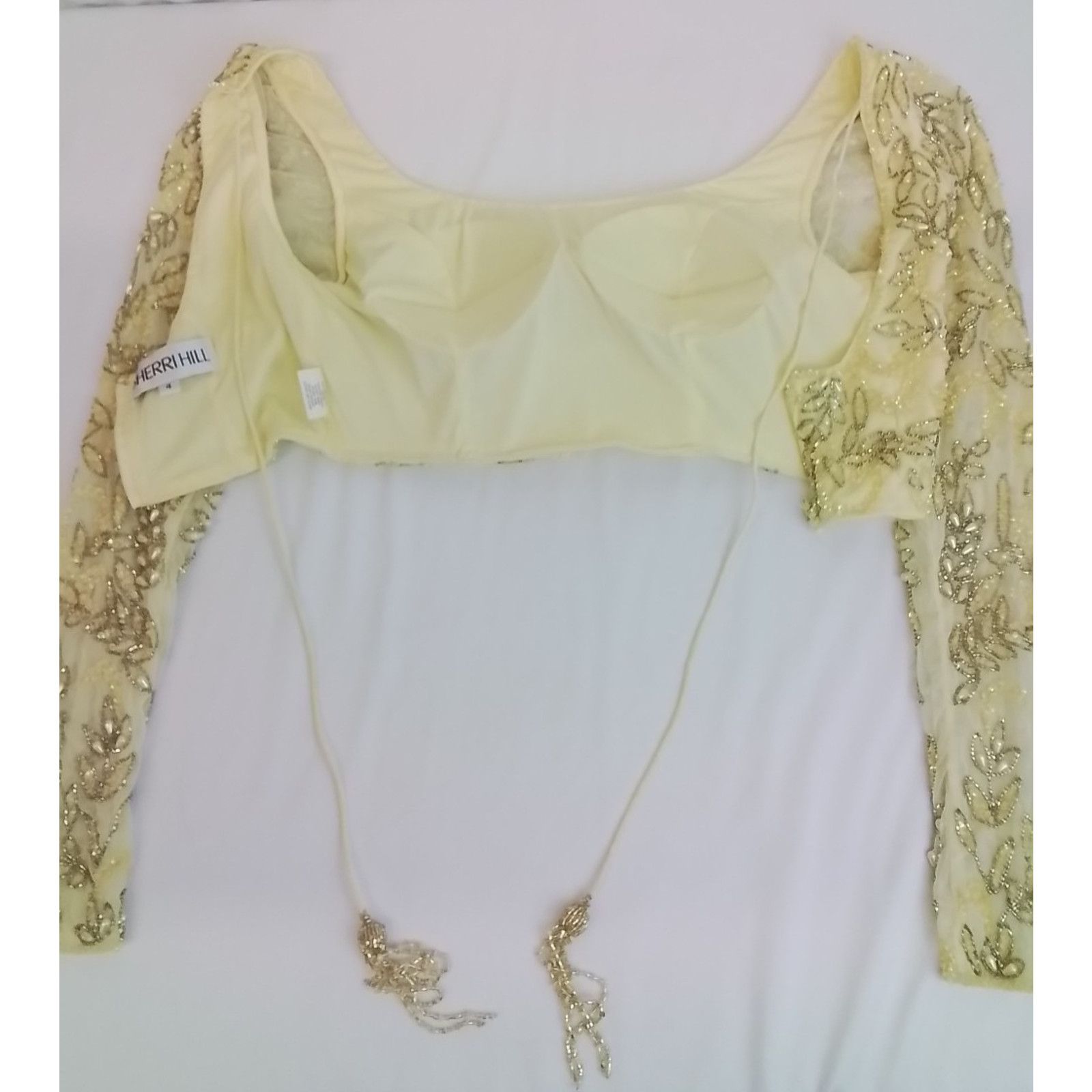 Other Sherri Hill Beaded 2 Piece Women's 4 Yellow Top + Maxi Skirt Size S / US 4 / IT 40 - 8 Thumbnail
