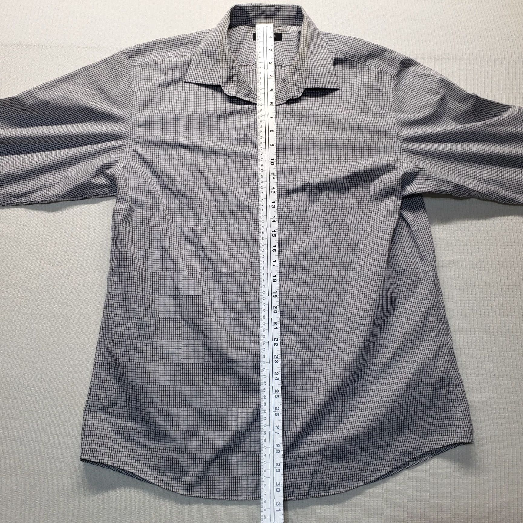 Vintage Structure Gray Modern Fit Dress Shirt Long Sleeve Adult Men's Large Size 42R - 7 Thumbnail