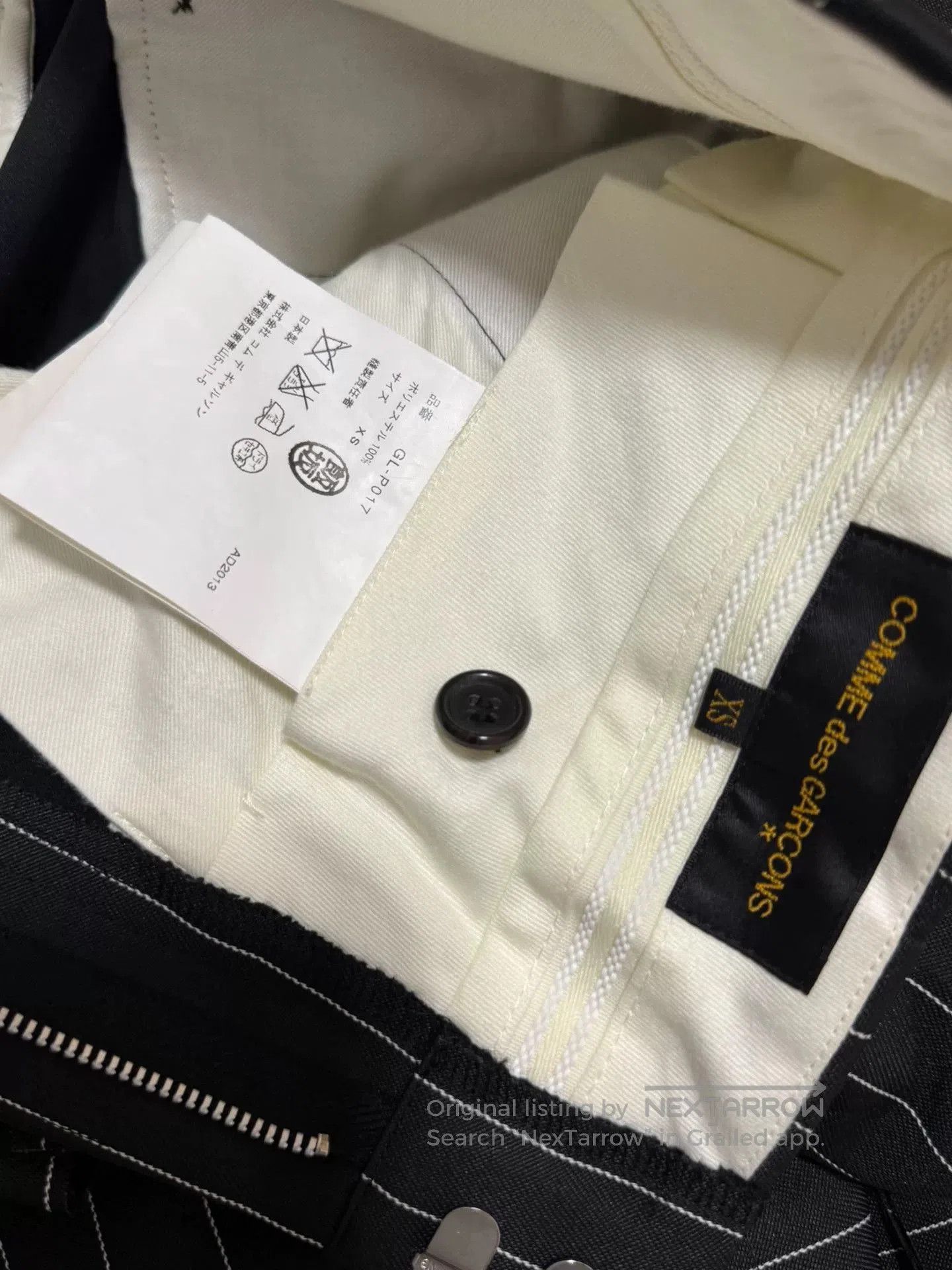 CDG Deconstructed Bow Stripe Shorts.