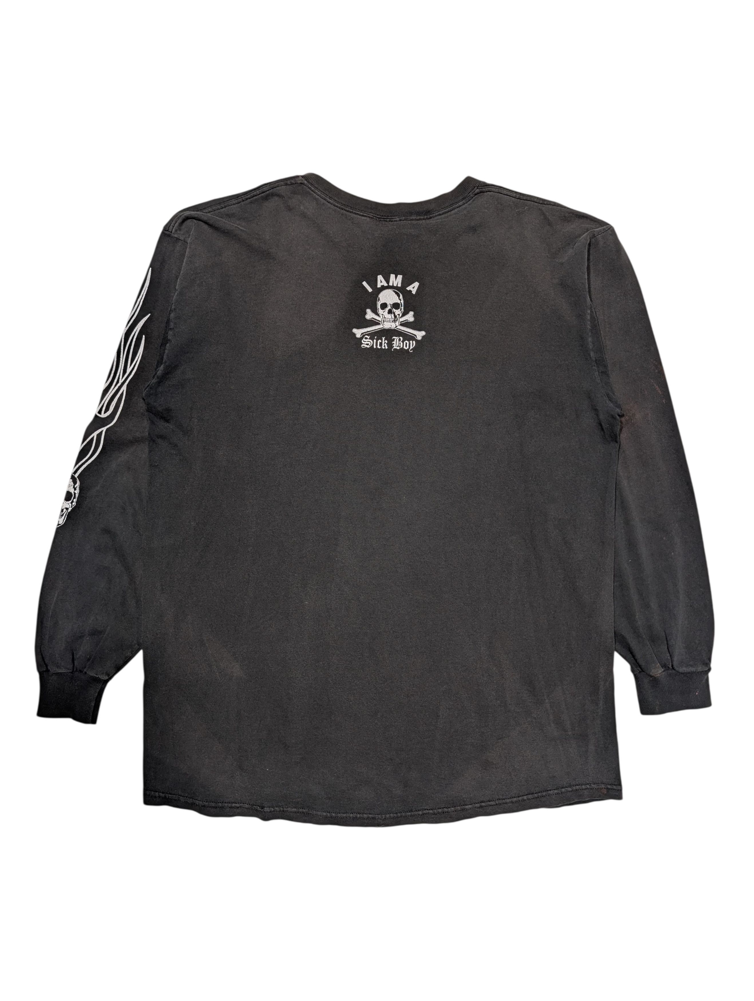 Vintage 90s Sick Boy Motorcycles Skull Crossbones Long Sleeve Tee Size US XL / EU 56 / 4 - 2 Thumbnail