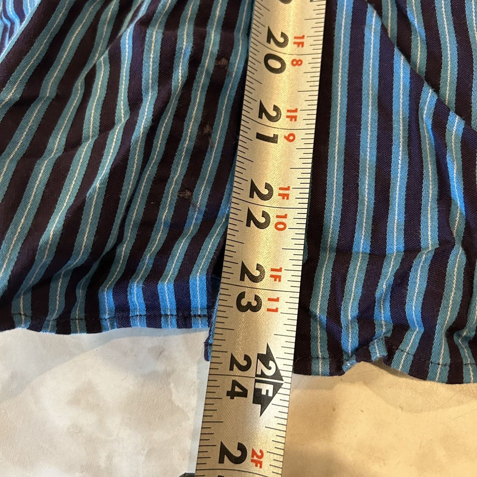 Express Express 1MX Men's Blue & Purple Striped Long Sleeve Button U Size US S / EU 44-46 / 1 - 4 Thumbnail