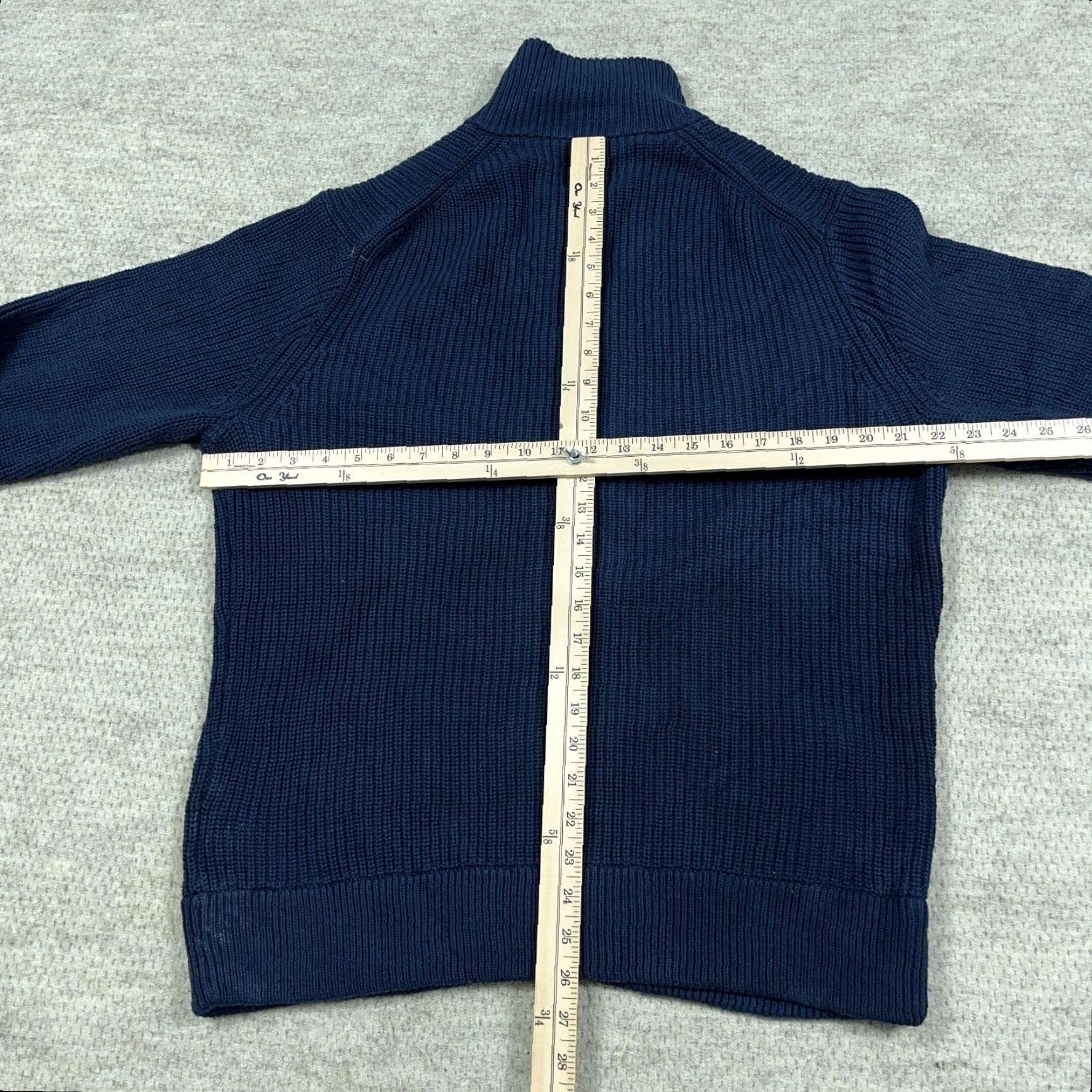 J.Crew J.CREW Cardigan Sweater Men L Navy Blue Shawl Neck Heavy Chunky Fishermen Size US L / EU 52-54 / 3 - 5 Thumbnail