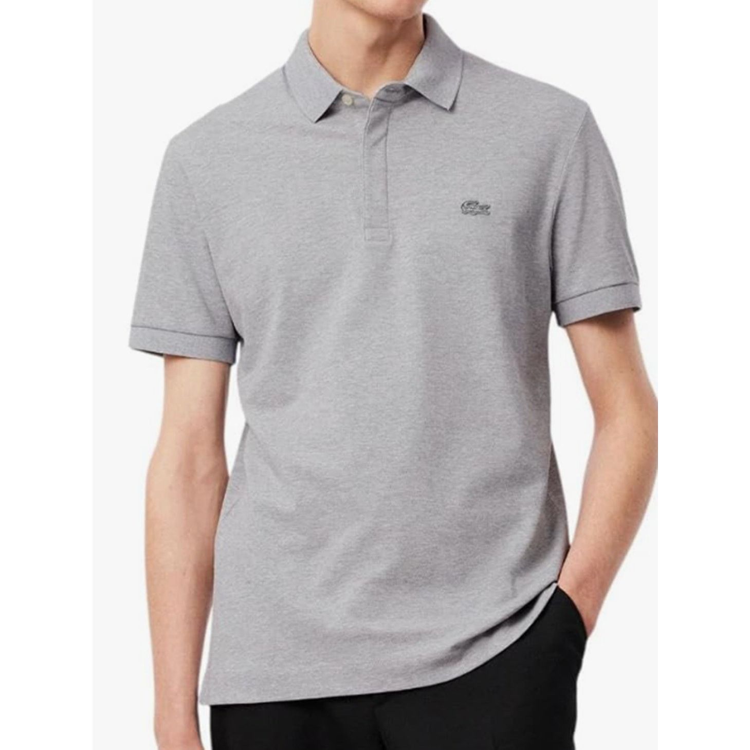 Lacoste Lacoste Men's Short Sleeve Paris Polo Silver Heathered 4XL Size US XXL / EU 58 / 5 - 3 Thumbnail