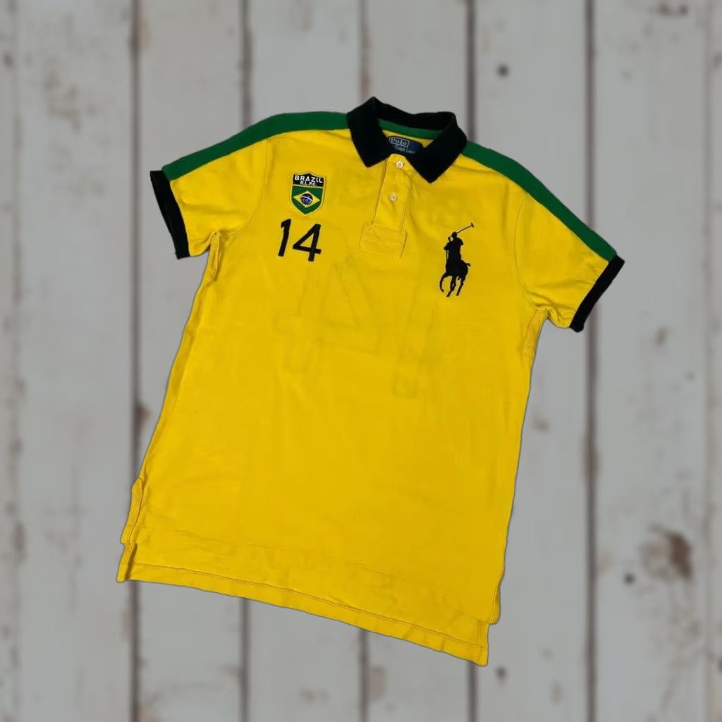 Polo Ralph Lauren VINTAGE Polo Ralph Lauren Brazil Rugby Polo Shirt Men Size M Yellow Polo Ralph Lauren Shirt XS? Size US M / EU 48-50 / 2 - 1 Thumbnail