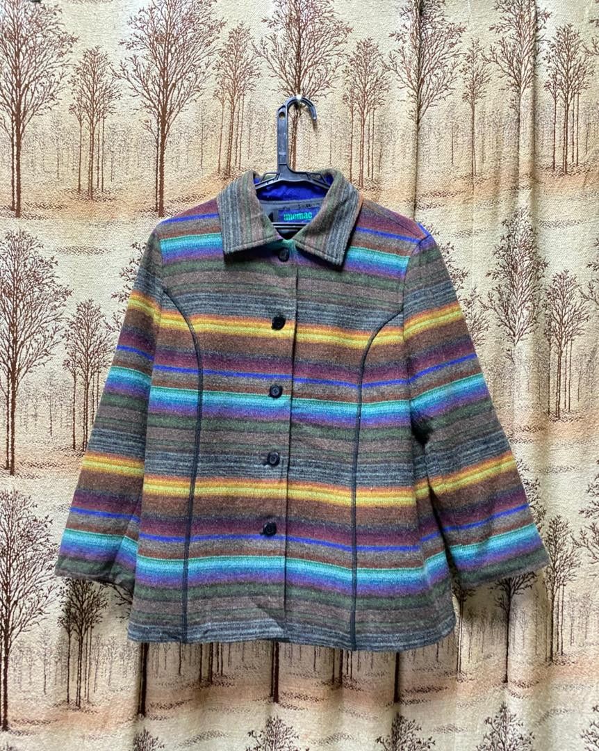 Japanese Brand Vintage micmac Paris Wool stripe Button Jacket Size US M / EU 48-50 / 2 - 1 Thumbnail