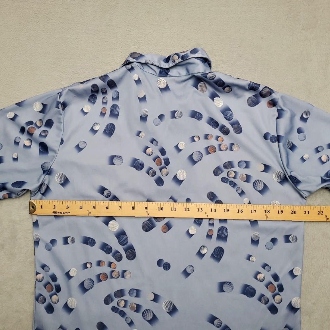 Vintage VINTAGE Stuart Mann Polo Shirt Men L Blue Golf Ball Print Grandpa Core 70s Retro Size US L / EU 52-54 / 3 - 7 Thumbnail