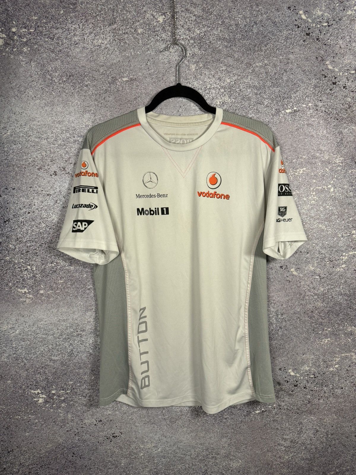 Hugo Boss × Mercedes-Benz × Vintage Vintage Mercedes Benz Vodafone Racing Team Jersey Size US L / EU 52-54 / 3 - 1 Thumbnail