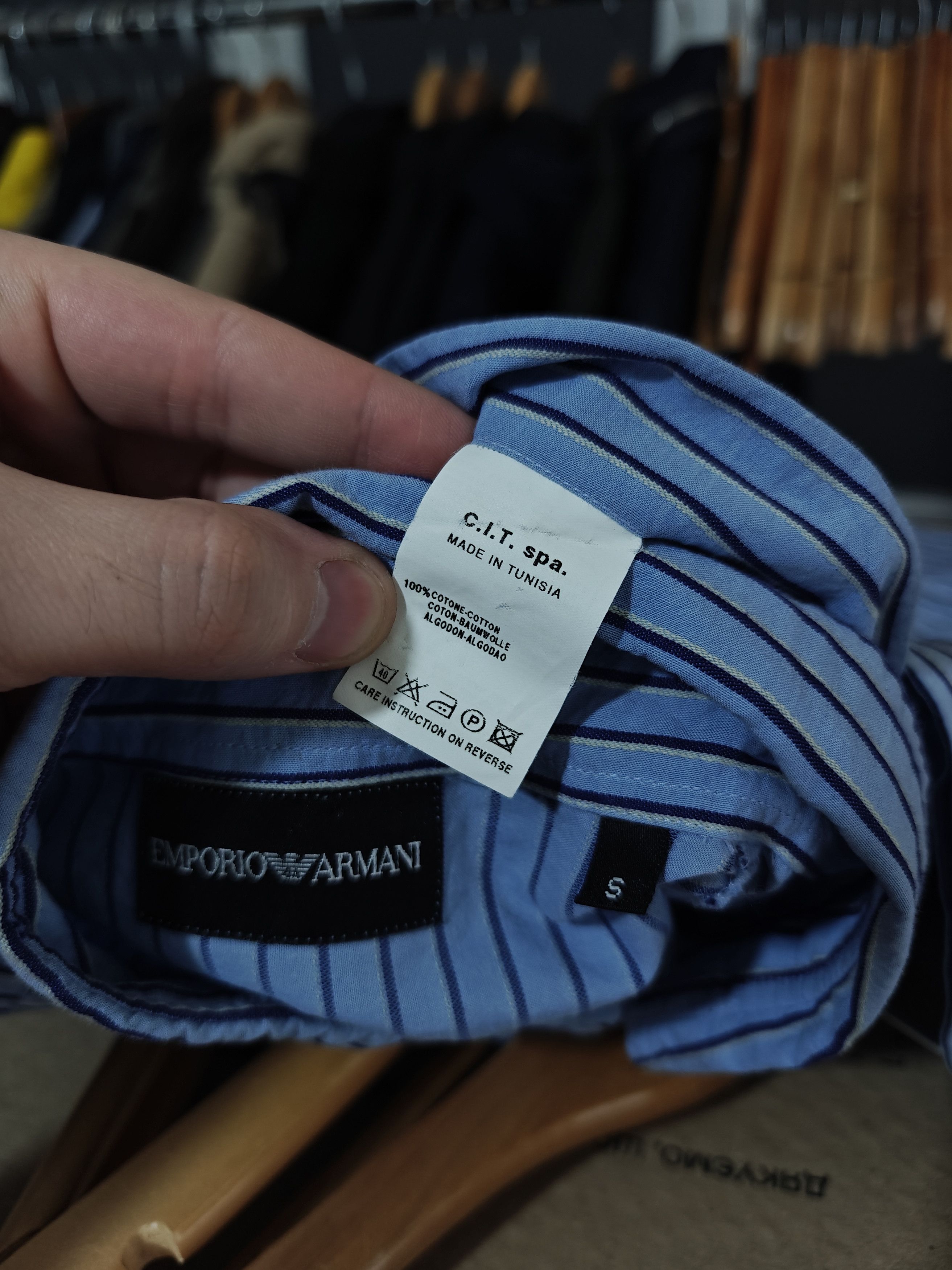 Emporio Armani Emporio Armani Srtiped Shirt Button Blue size S Size US S / EU 44-46 / 1 - 10 Thumbnail