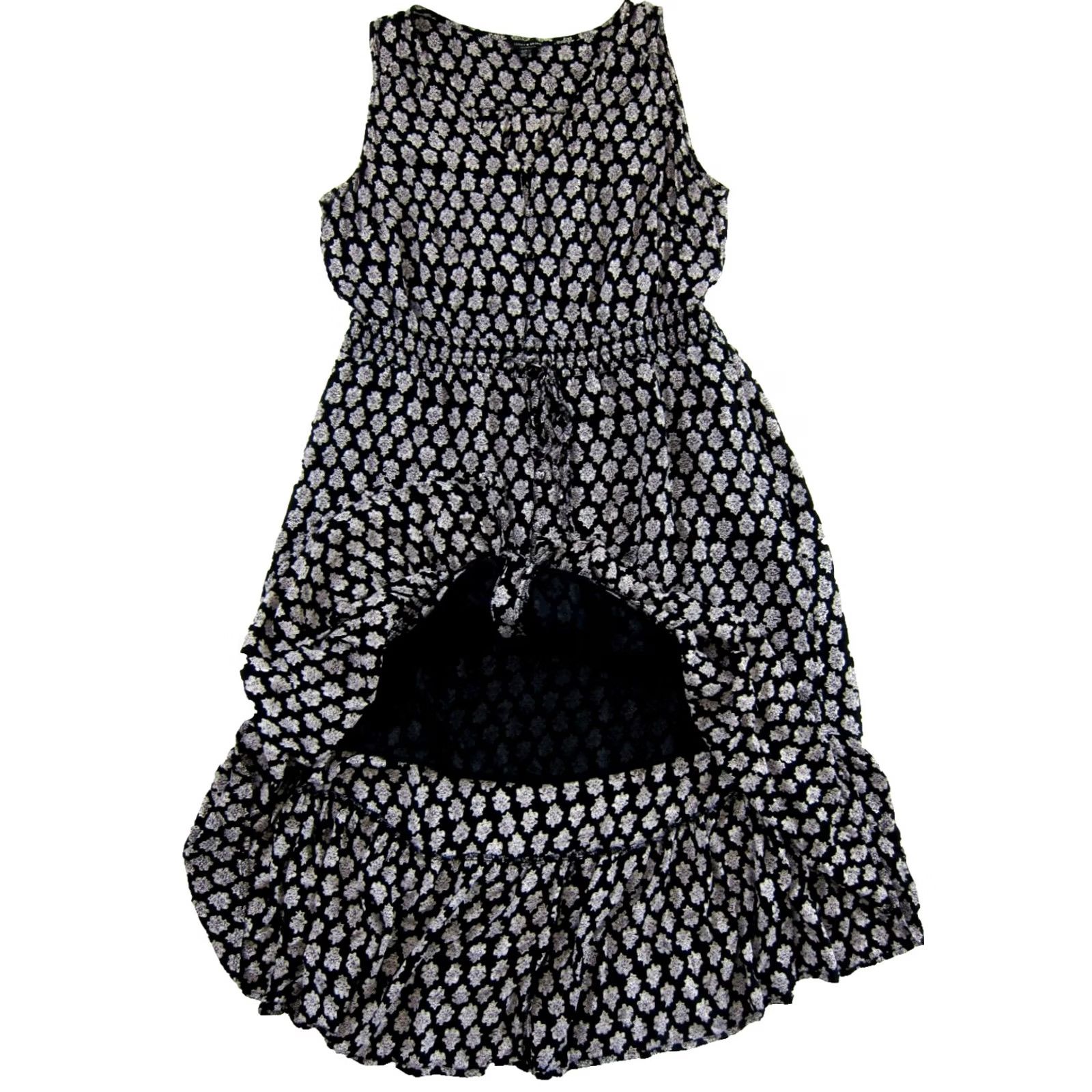 Lucky Brand Lucky Brand Floral Button Down Hi-Low Maxi Tank Sun Dress 1X Black Rayon Sleeveless V-Neck) Size XL / US 12-14 / IT 48-50 - 5 Thumbnail