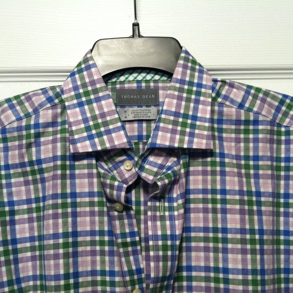 Thomas Dean THOMAS DEAN MENS NEW PLAID COTTON CASUAL SHIRT SIZE: M Size US M / EU 48-50 / 2 - 2 Thumbnail