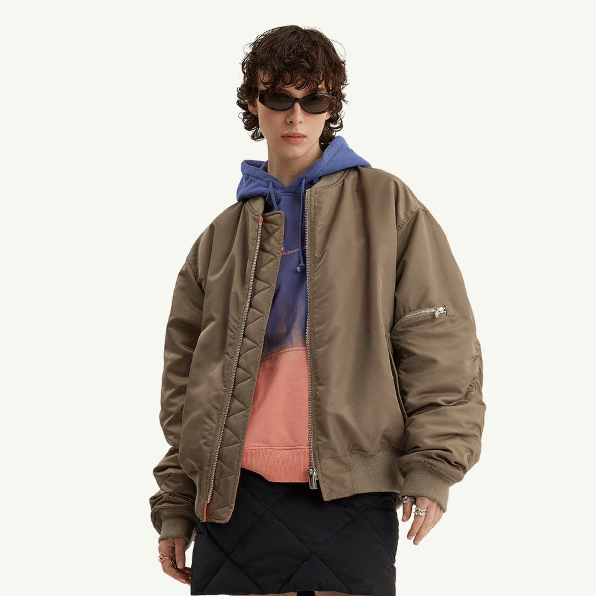 Holzweiler !DS! FW22 Holzweiler Khaki Reversible Reb Bomber Jacket Size XL / US 12-14 / IT 48-50 - 6 Thumbnail