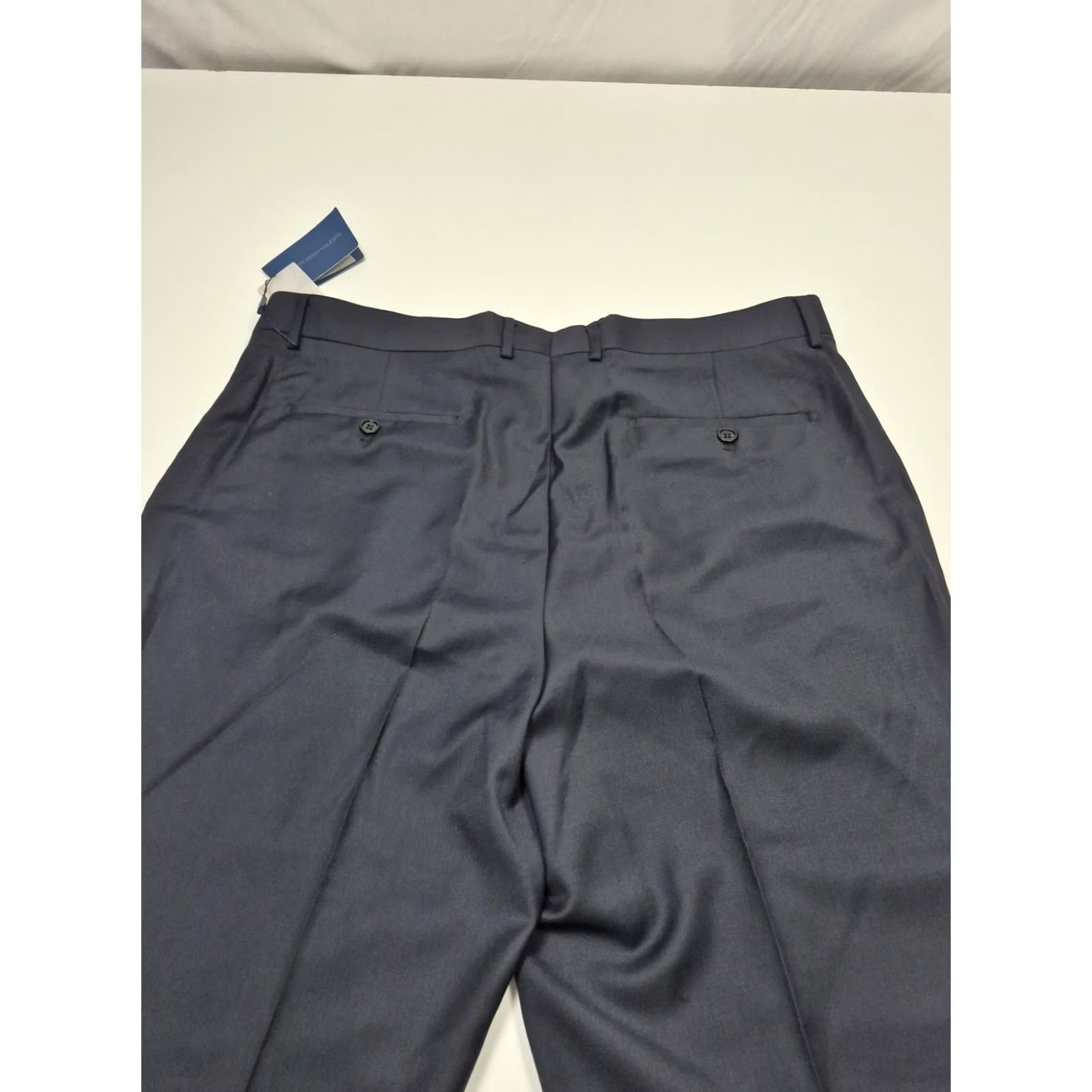 Valentino Leonardo Valenti Suit Pants Mens 40x34 Blue Wool Flat Front Unhemmed NWT 2 Piece Formal Wool Dress Pants Mens Blue 40W/40 Size 40R - 7 Thumbnail