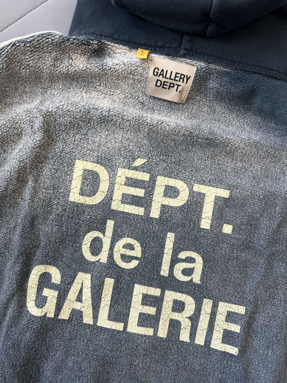 Gallery Dept. Gallery Dept. Reversible French Logo Hoodie Faded Navy Blue Size US L / EU 52-54 / 3 - 4 Thumbnail
