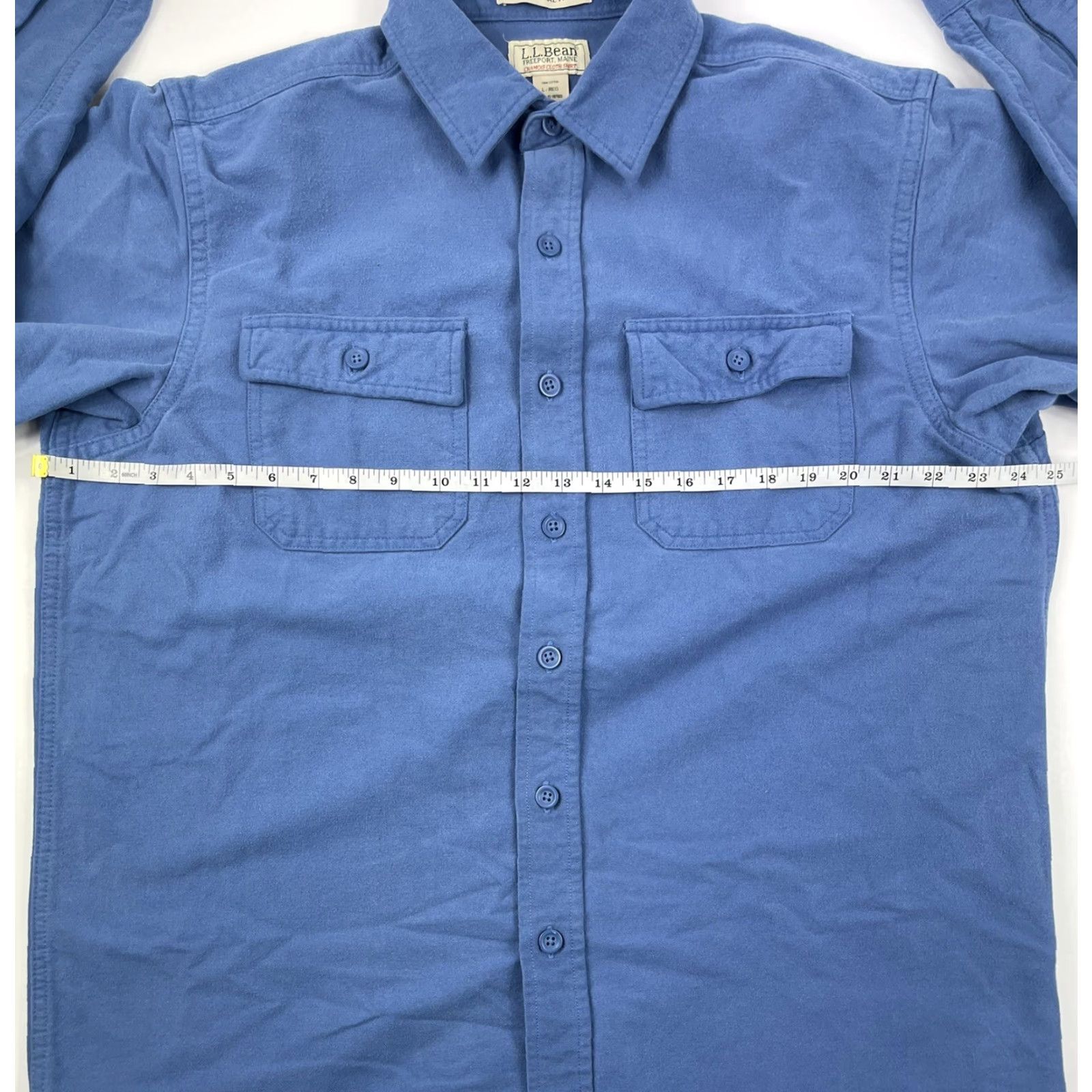Vintage VINTAGE L.L. Bean Flannel Shirt 90s Heavyweight Long Sleeve Button-Up Adult Large Light Blue Mens Size US L / EU 52-54 / 3 - 4 Thumbnail