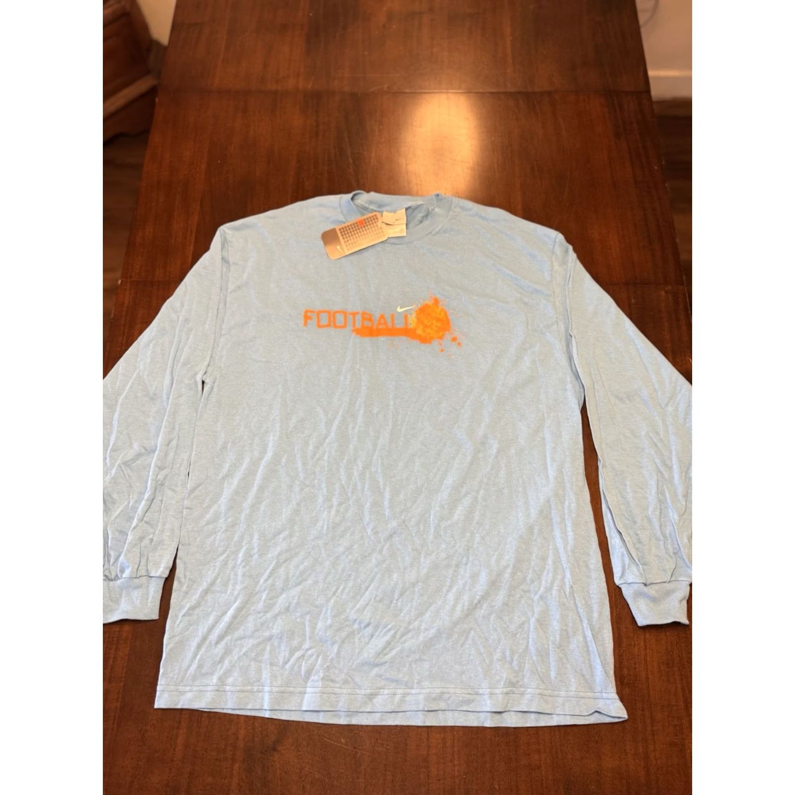 Nike VINTAGE Nike Shirt Mens XL Blue NWT Y2K Football Long Sleeve Deadstock Size US XL / EU 56 / 4 - 2 Thumbnail