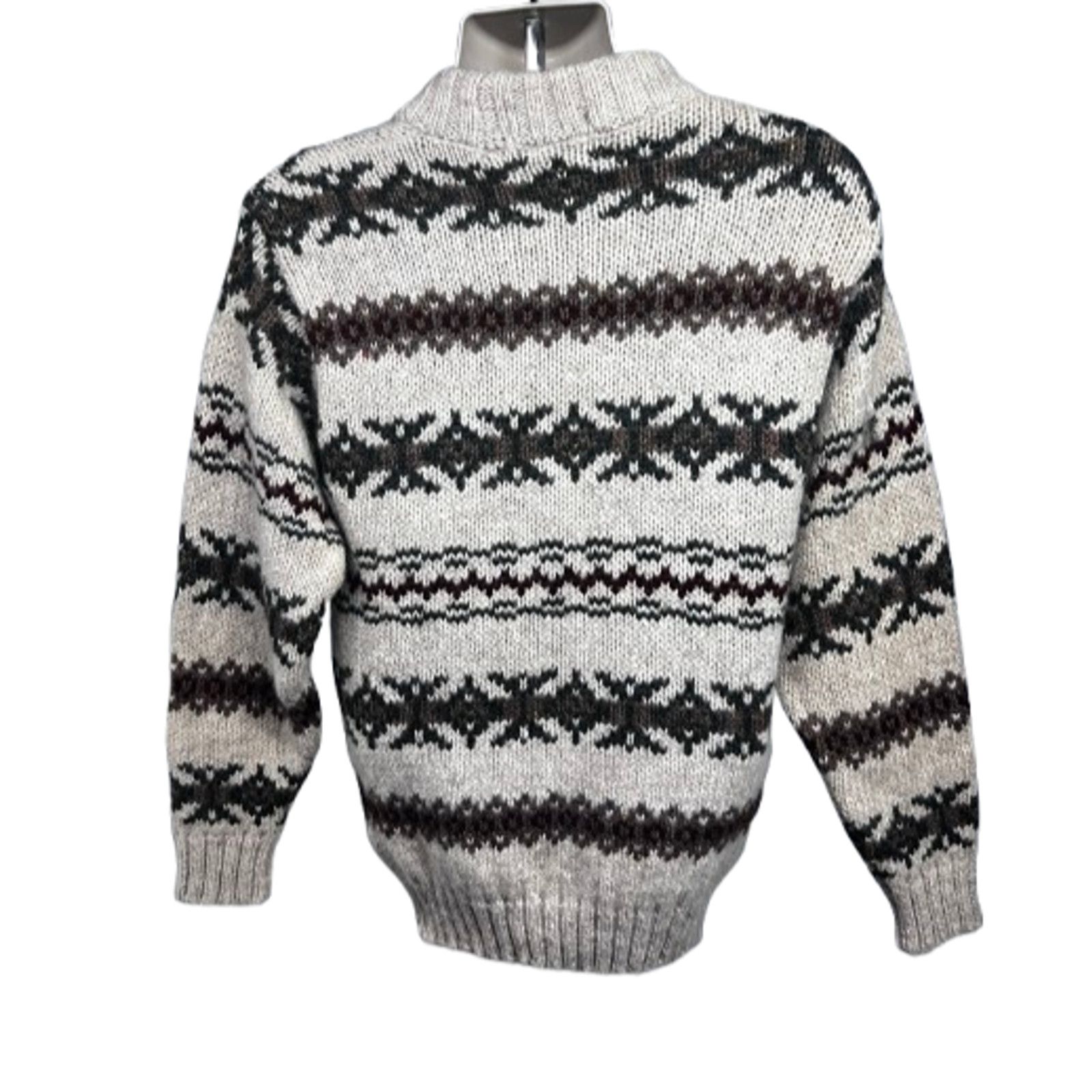 Vintage Vintage UK Pure Wool Fair Isle Fisherman Sweater Small Size US S / EU 44-46 / 1 - 3 Thumbnail