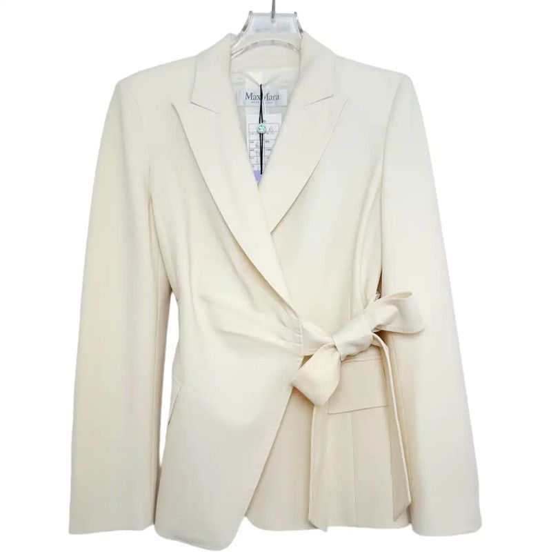 Max Mara MaxMara Beige Women's Polyester Trench Coat 0089 Size XS / US 0-2 / IT 36-38 - 1 Thumbnail