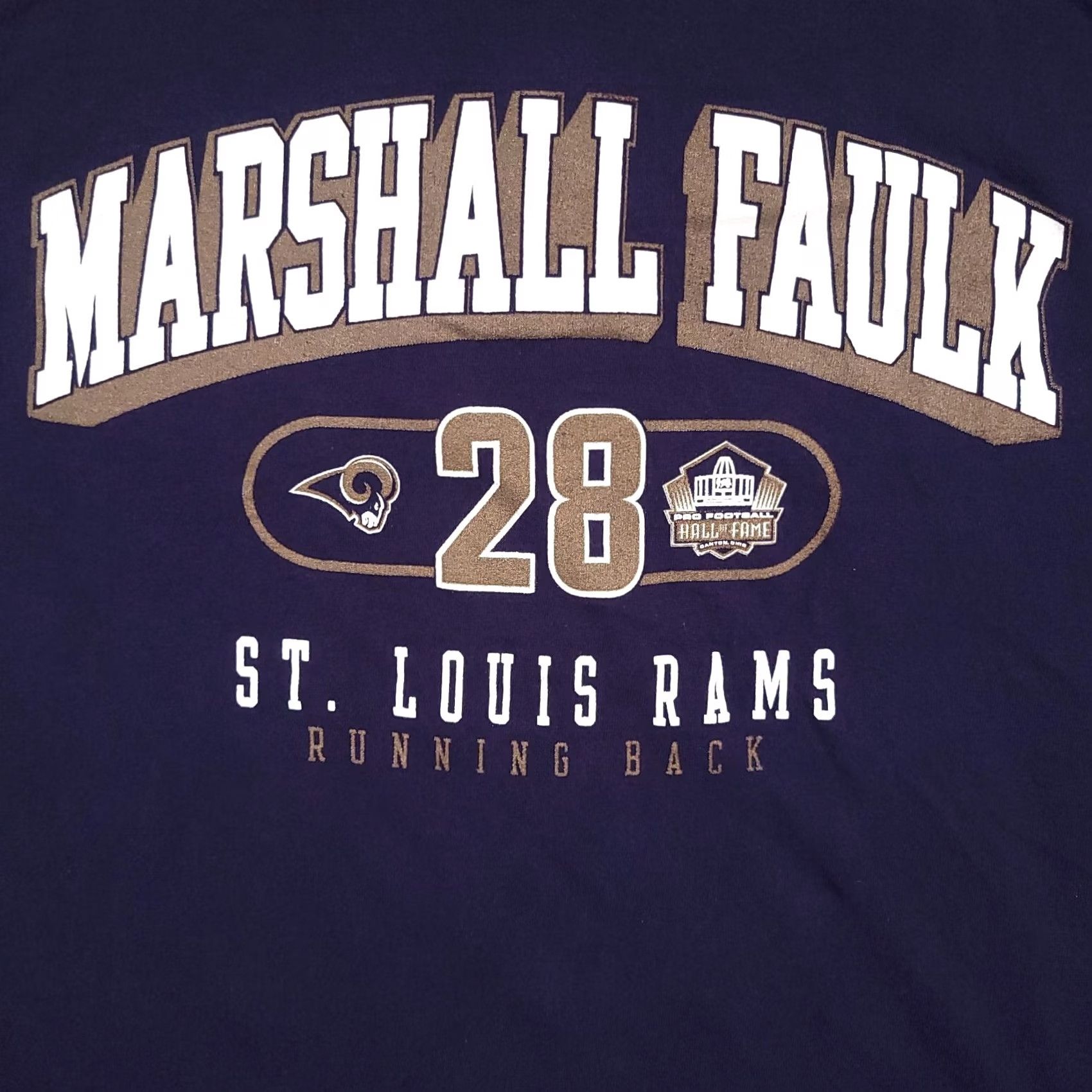 Reebok Reebok NFL Marshall Faulk Hall of Fame Tee Shirt Navy Mens XL #28 STL Rams Size US XL / EU 56 / 4 - 4 Thumbnail