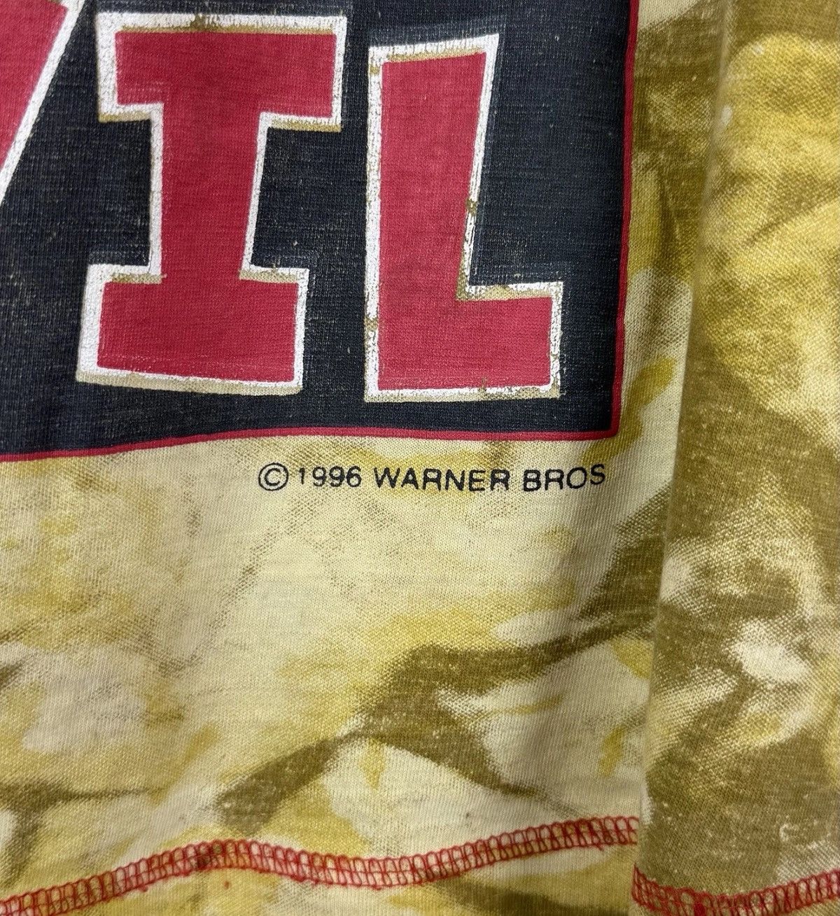 Warner Bros Vintage 1996 Tasmanian Devil Baseball Battle T-Shirt Men S-M Size US S / EU 44-46 / 1 - 7 Thumbnail