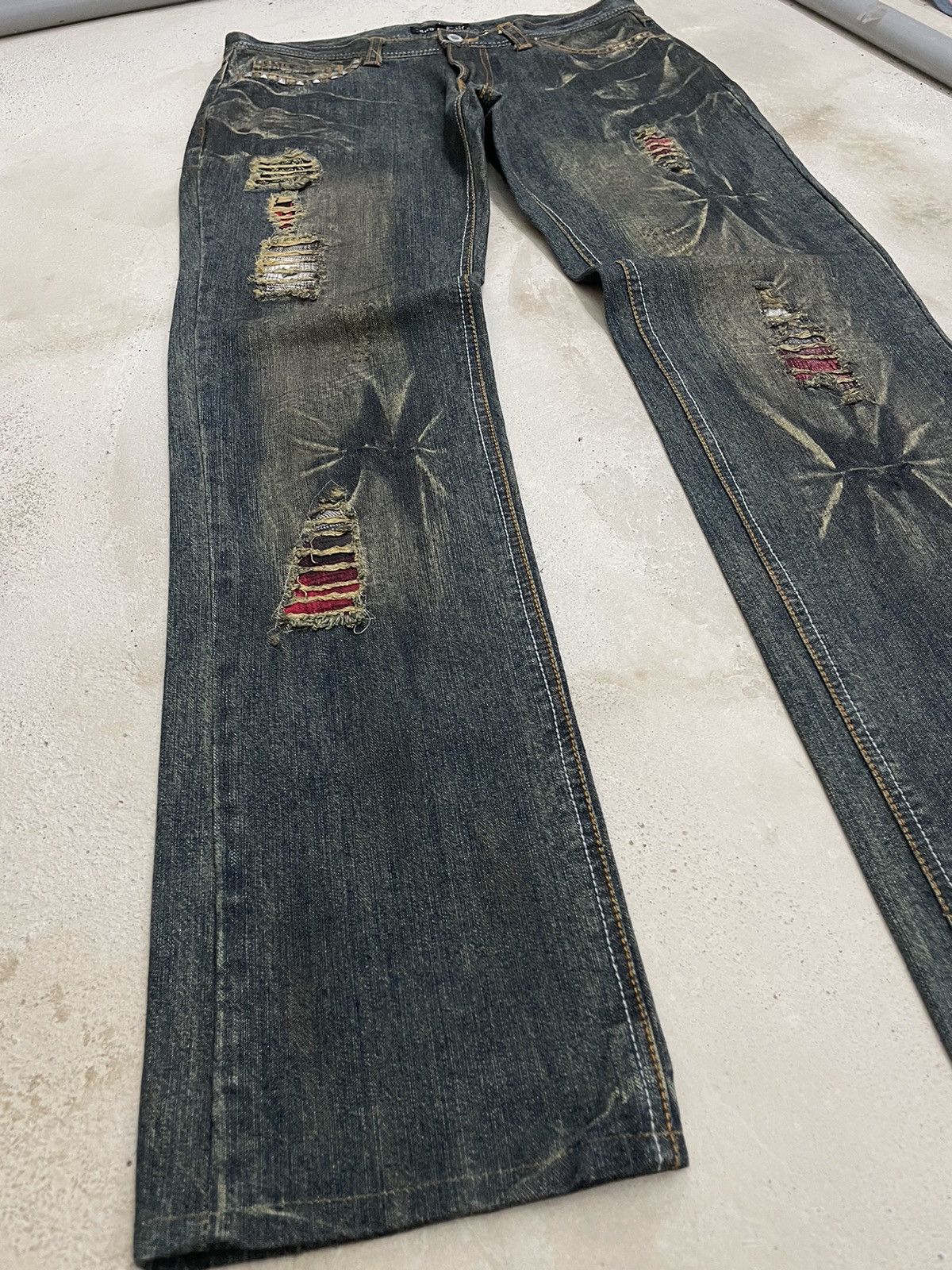 20471120 In the Attic Crazy Muddy Distressed Stud Japan Punk Denim Size US 32 / EU 48 - 6 Thumbnail