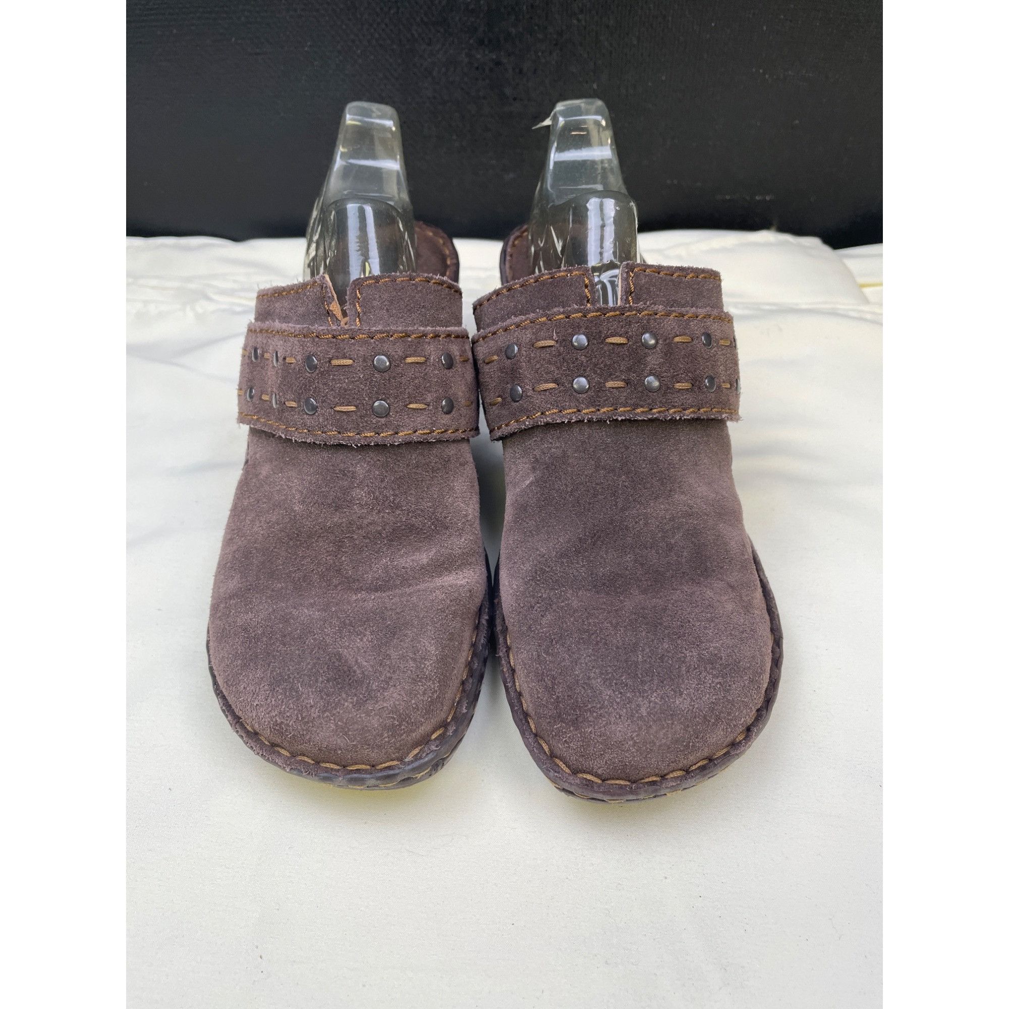 Born Born Womens Brown Suede Clogs Slide Shoes Size 6 SKU 6389 Size US 6 / IT 36 - 1 Thumbnail