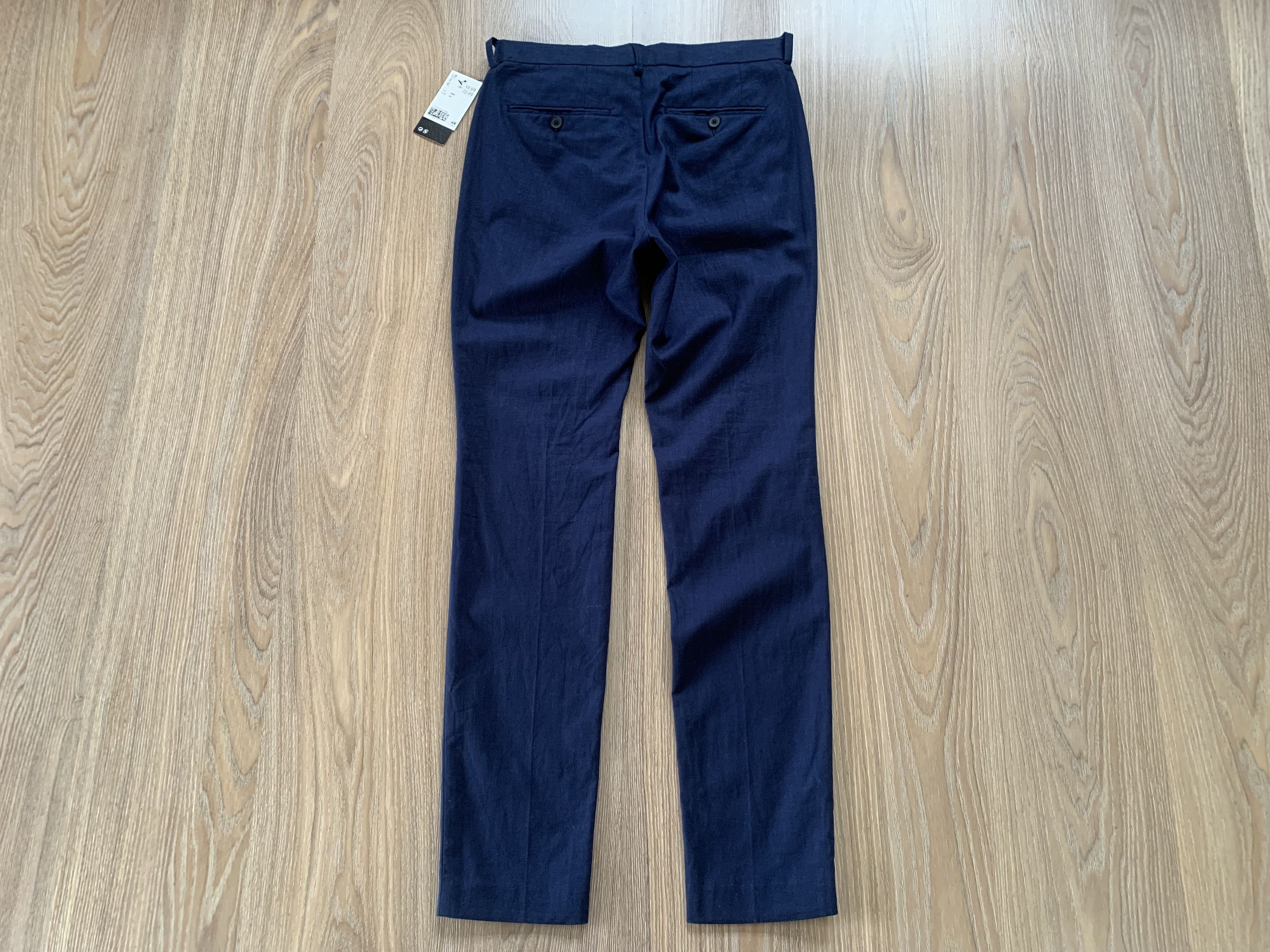 H&M H&M Linen Blend New Blue Pants Trousers Size 44R - 3 Thumbnail