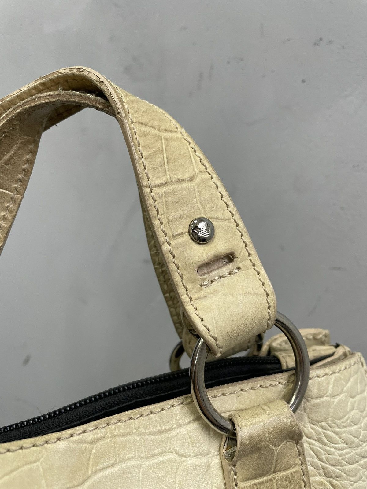 Emporio Armani Emporio Armani beige croco leather handbag Y2K classy style Size ONE SIZE - 10 Thumbnail