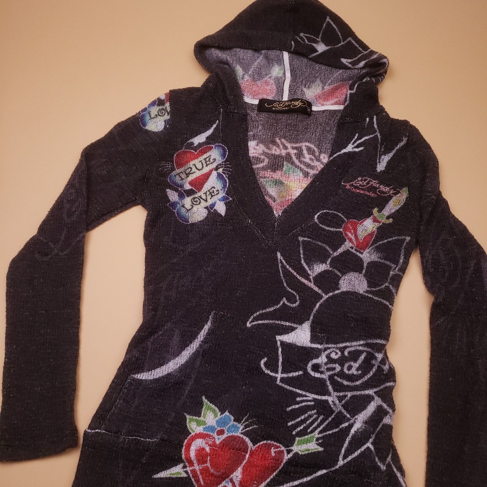 Ed Hardy Vtg Ed Hardy fitted pullover v-neck mini dress PETITE Size XS / US 0-2 / IT 36-38 - 5 Thumbnail