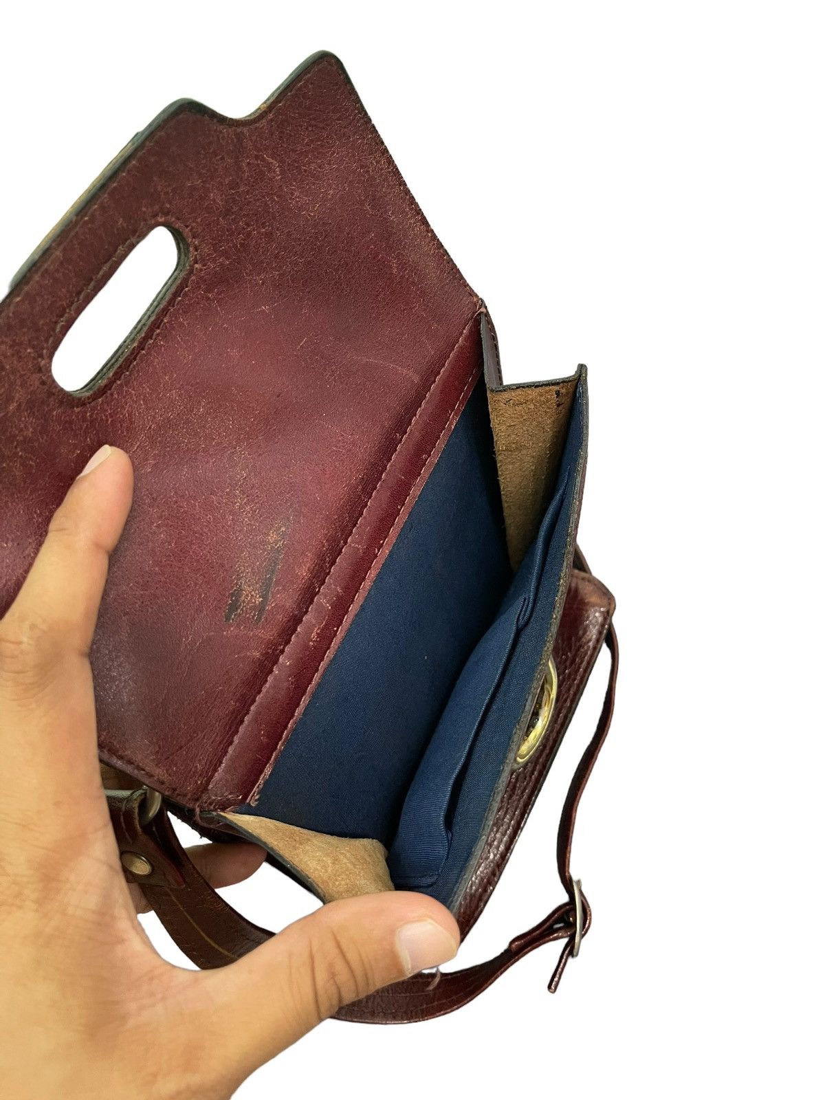Genuine Leather Full Leather Patina Vtg Unknown Japan Bag Cross Body 1🟩 Size ONE SIZE - 21 Thumbnail