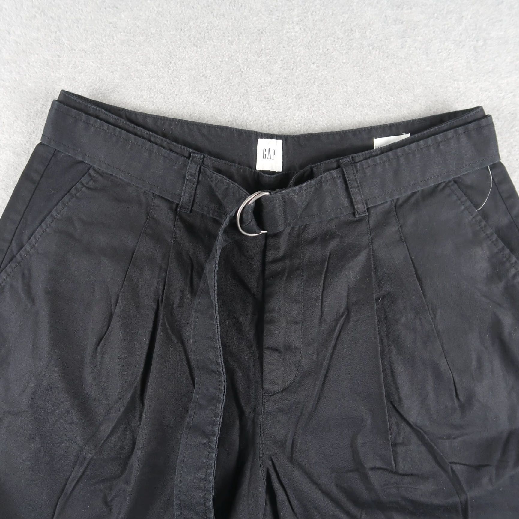 Gap Gap Womens Belted Cotton Twill Shorts Pleat Front Black NWT Size 14 Shorts Casual Chino Pockets Belted Womens 14 Black Size 36" / US 14 / IT 50 - 3 Thumbnail