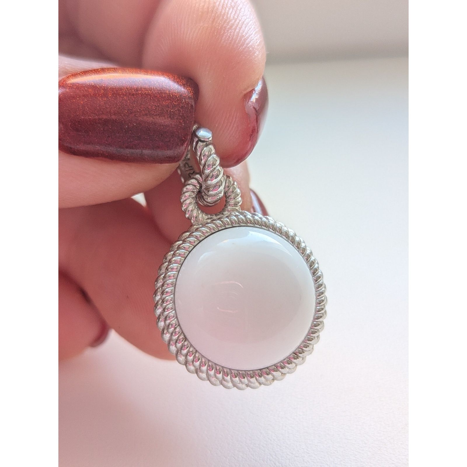 Judith Ripka Judith Ripka White Agate Charm Pendant in Sterling Silver Size ONE SIZE - 2 Thumbnail