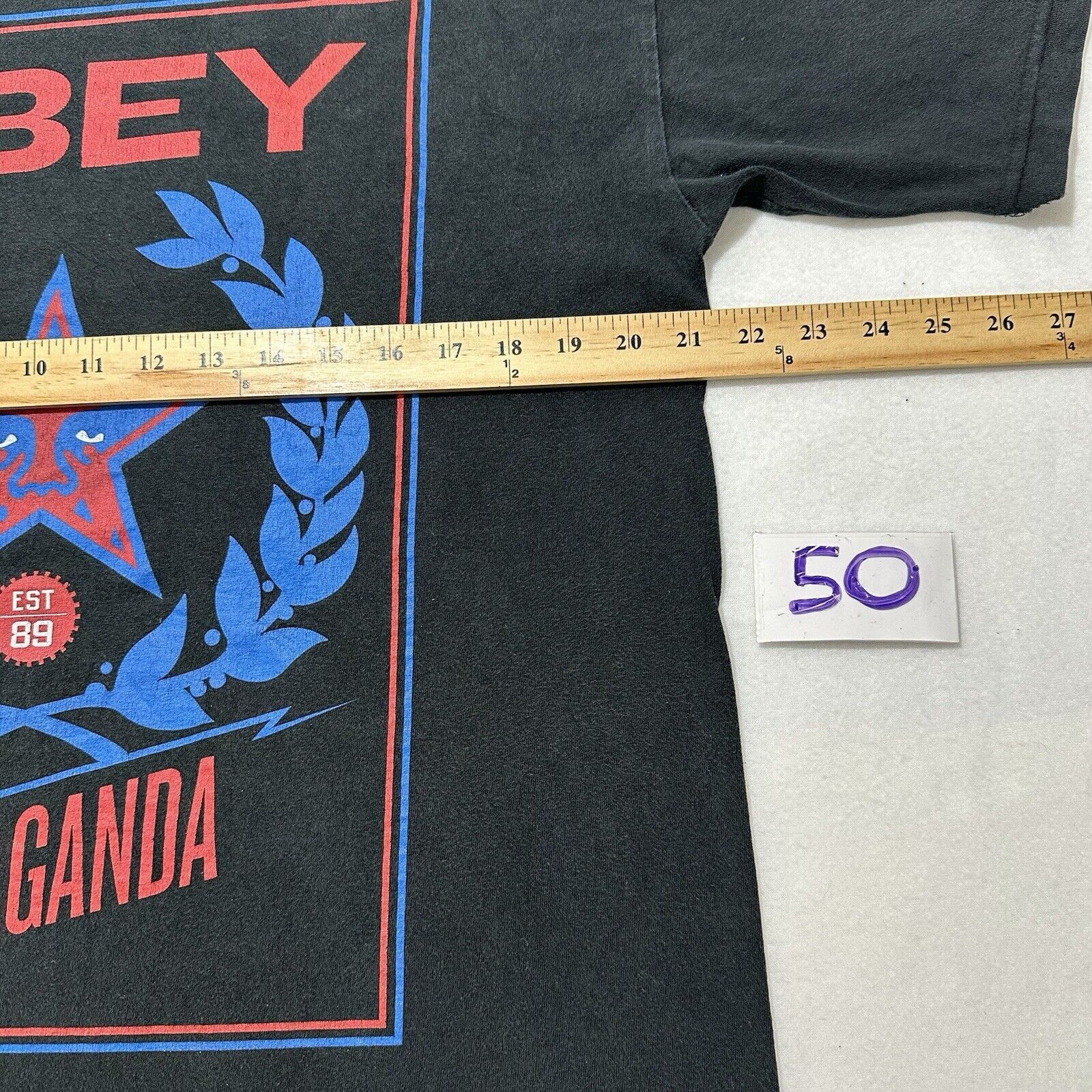Obey OBEY Large Distressed Graphic T Shirt Star Logo Black Tee Size US L / EU 52-54 / 3 - 8 Thumbnail