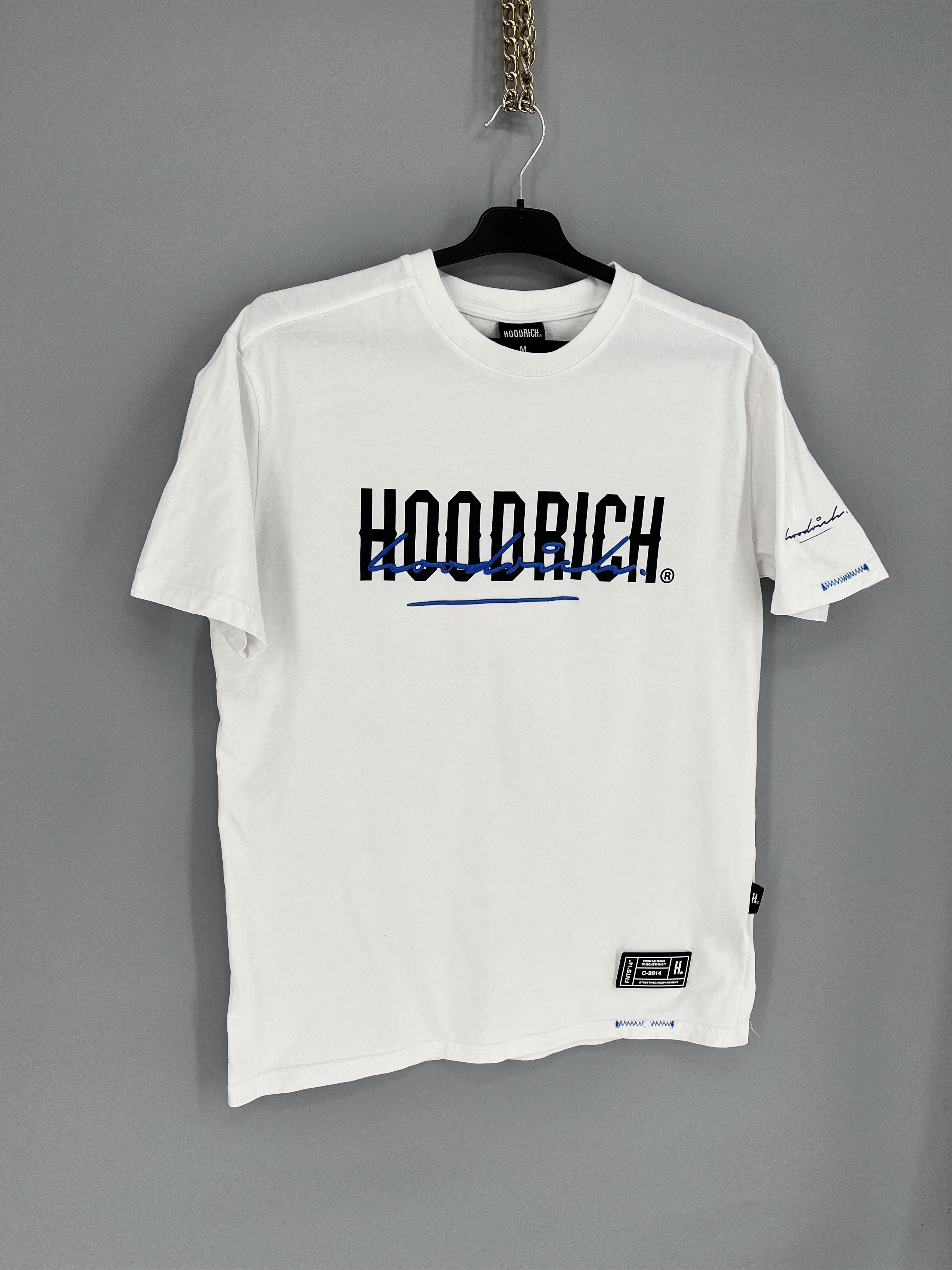 Vintage Hype Hoodrich Big Logo Drill Y2K Streetwear White Tee Size US M / EU 48-50 / 2 - 2 Thumbnail