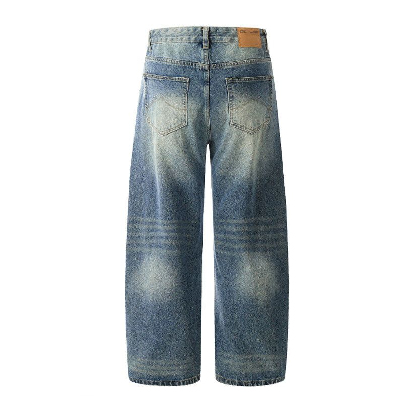 Vintage American retro lightning loose washed curved jeans y2k Size US 32 / EU 48 - 2 Thumbnail