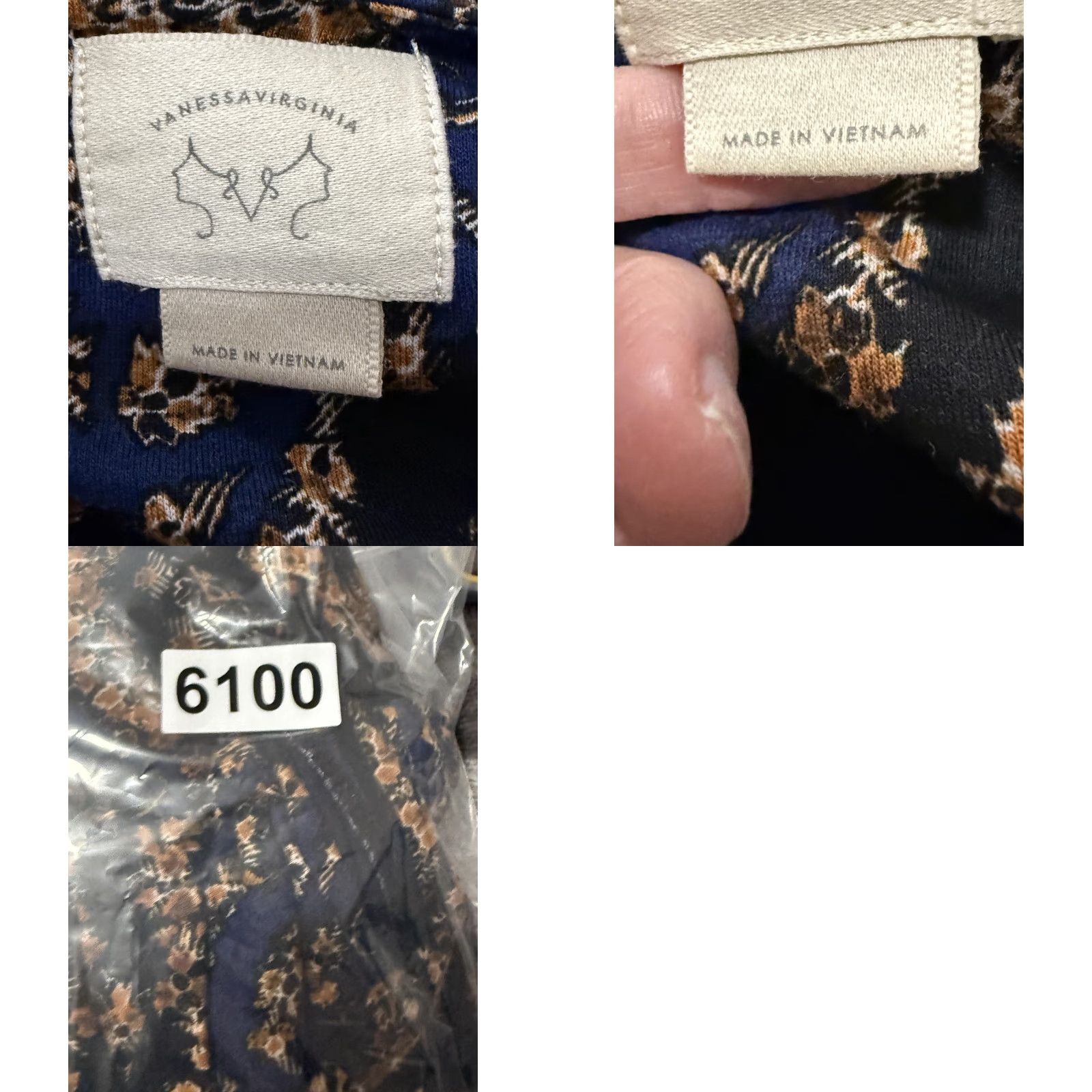 Anthropologie Vanessa Virginia Dress Blue Floral Wrap Sheath Knee Length S 3/4 Anthropologie Size S / US 4 / IT 40 - 10 Thumbnail