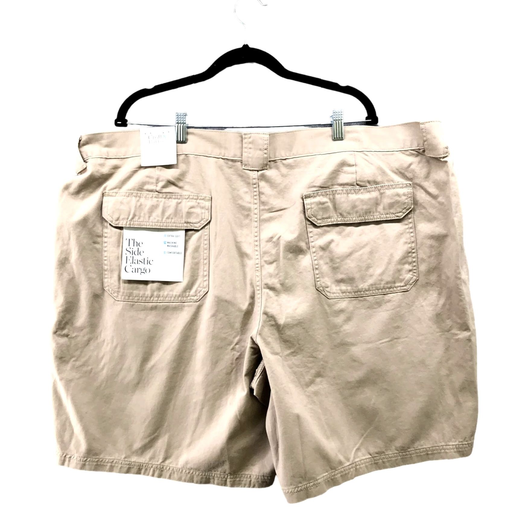 Croft & Barrow NWT Croft & Barrow Cargo Shorts Mens Size 52 Khaki Beige 9'' Cotton Canvas Flat Front Cargo Pocket Size US 36 / EU 52 - 2 Thumbnail