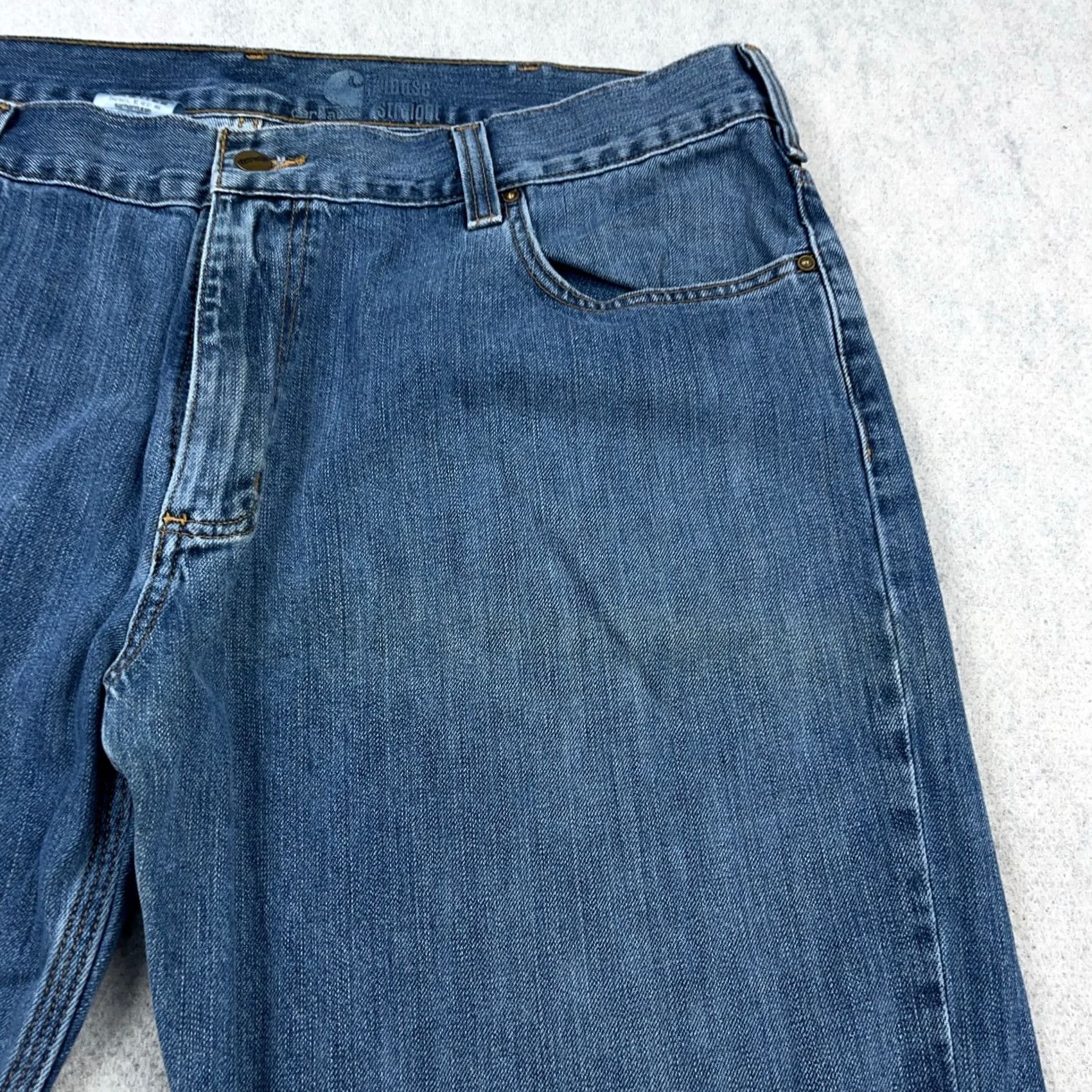 Carhartt VINTAGE Carhartt Jeans Men 40x30 Loose Fit Straight Leg Dungaree Fit Baggy VTG Y2K Blue Denim 5-Pocket Mens Jeans Size US 40 / EU 56 - 6 Thumbnail