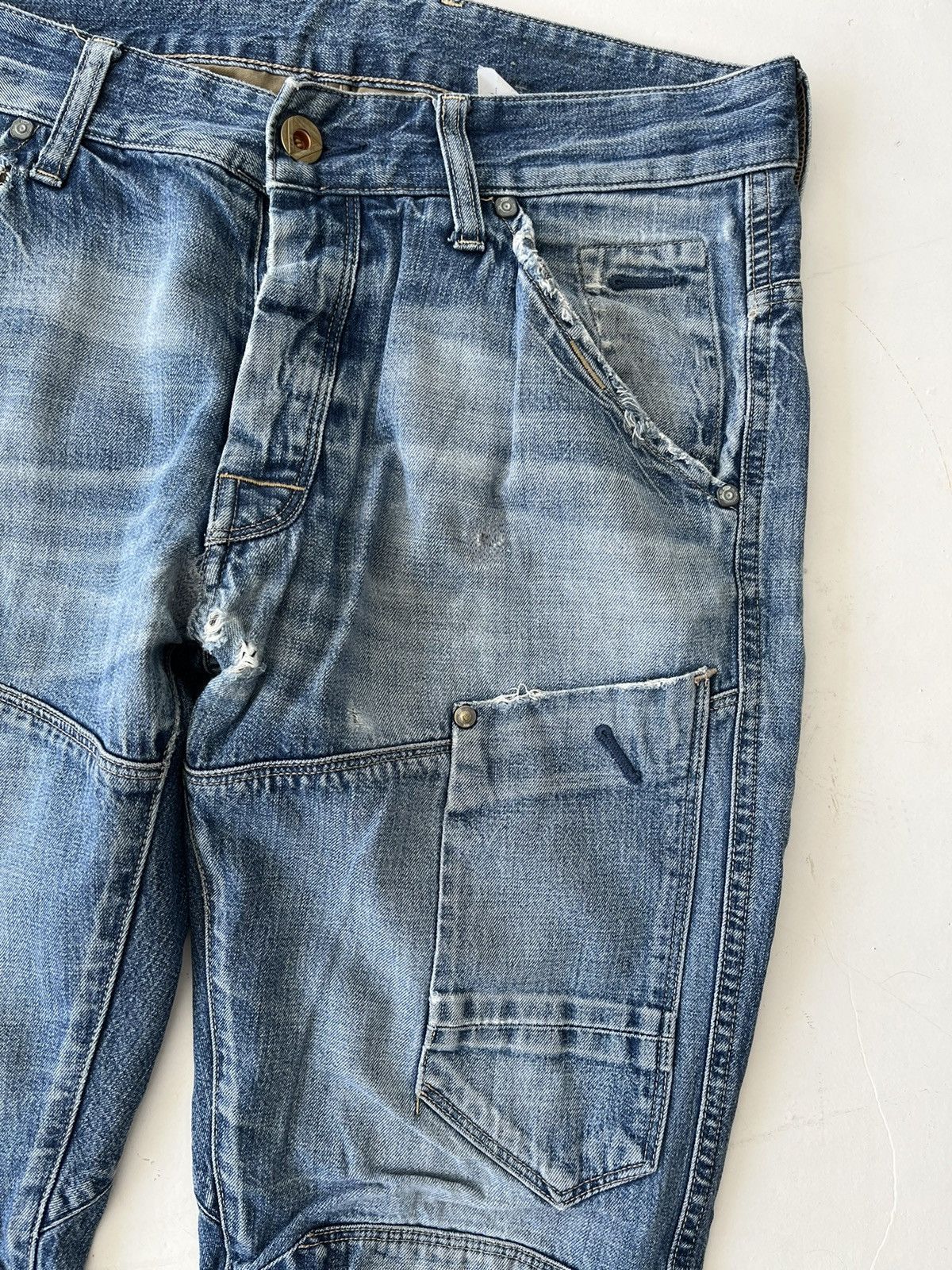 G-Star × Pharrell Vintage G Star Raw distressed trashed washed denim jeans y2k Size US 29 - 3 Thumbnail