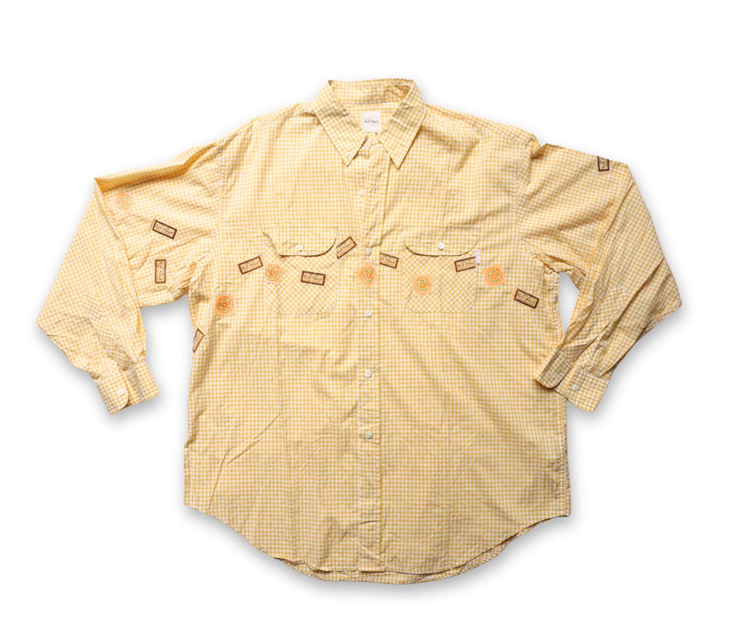 Karl Helmut Karl Helmut Yellow Check Shirt With Patches Size US XXL / EU 58 / 5 - 1 Thumbnail
