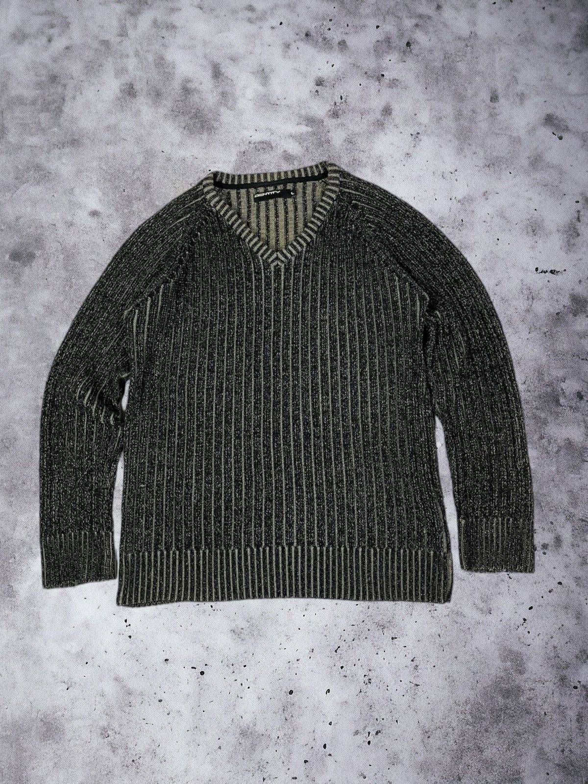 Vintage Y2K Ribbed 2000s Style Knitted Sweater Striped 3D