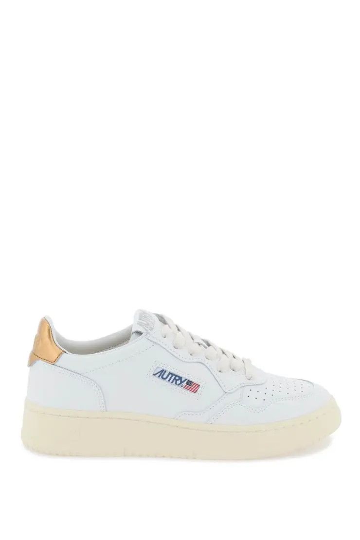 image of Autry O1S22I1N0324 Medalist Low Sneakers In White/gold, Women's (Size 8)