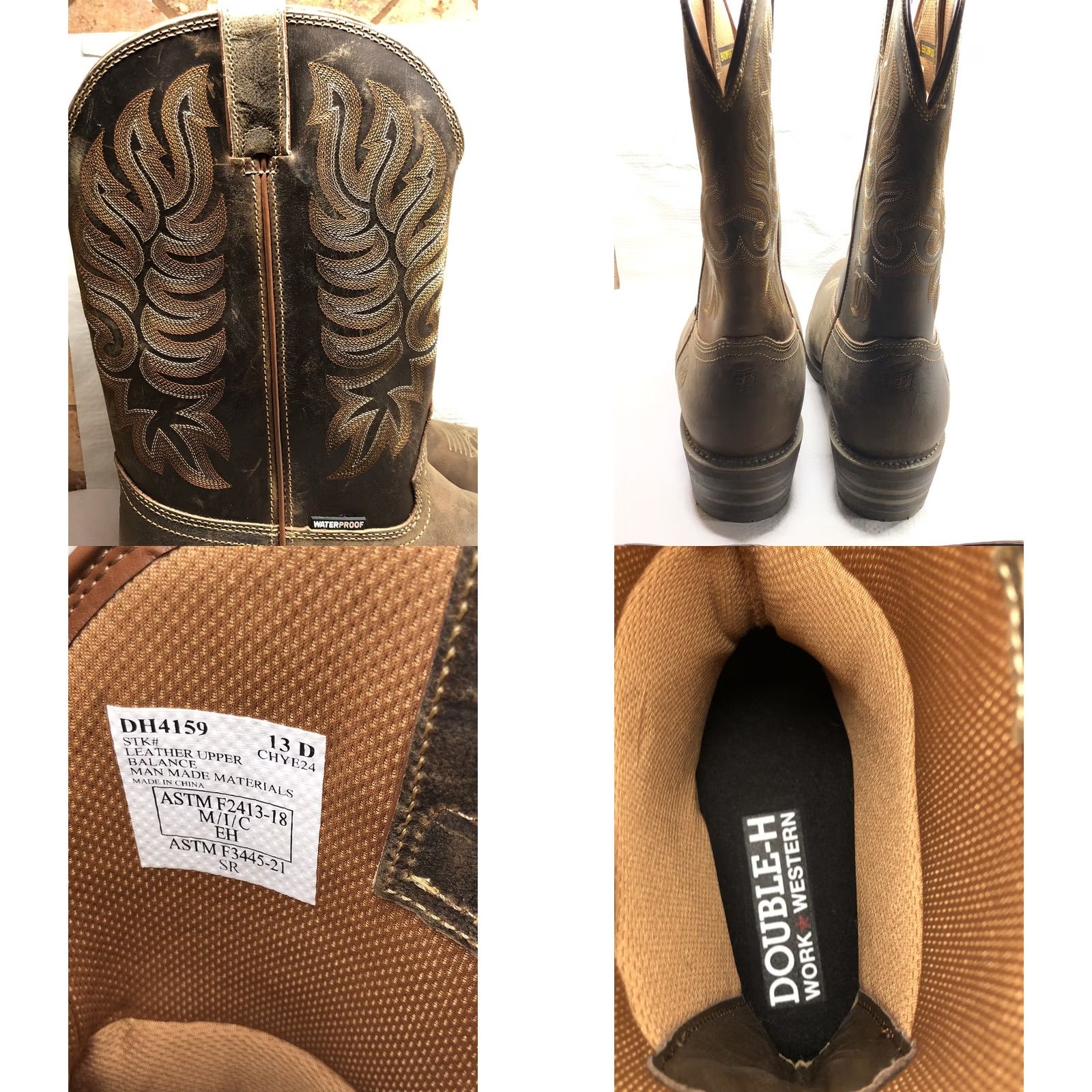 Doublet Double H Garza Mens Work Boots Size 13D Brown Western Waterproof Composite Toe Boot Mens Shoes Work Boots Size US 13 / EU 46 - 8 Thumbnail
