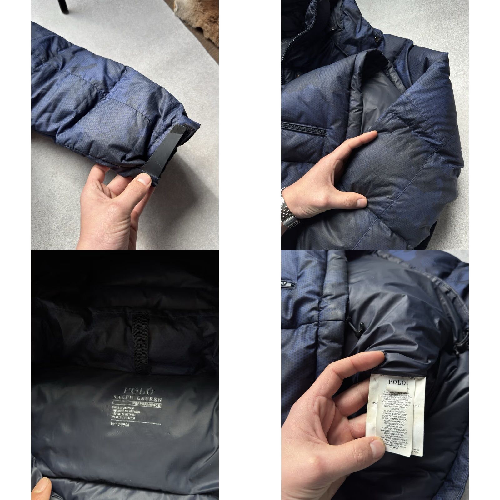 Polo Ralph Lauren VINTAGE Polo Ralph Lauren Performance Navy Blue Down Puffer Jacket M Men Camouflage Nylon 90s City Designer Streetwear Winter Full Zip Pockets Size US M / EU 48-50 / 2 - 8 Thumbnail
