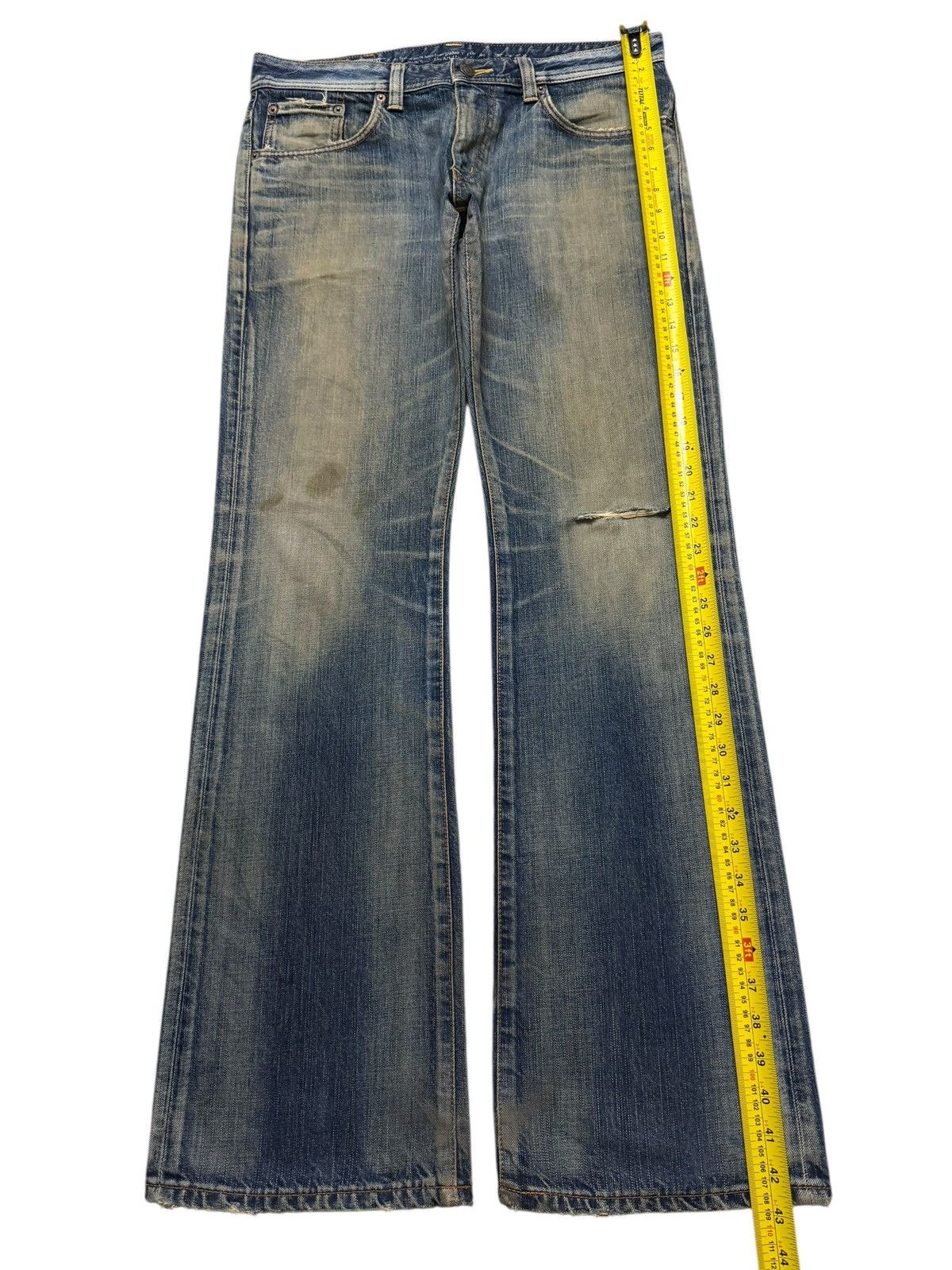 Edwin Vintage 90s Japan Edwin Blue Mud Wash Faded Wide Leg Bootcut Size US 34 / EU 50 - 10 Thumbnail